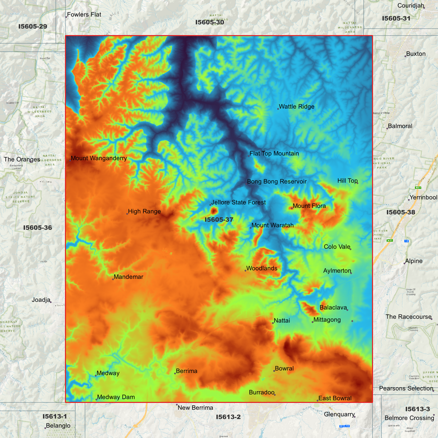 Bowral 1m & 2m Digital Elevation Models (I5605-37)