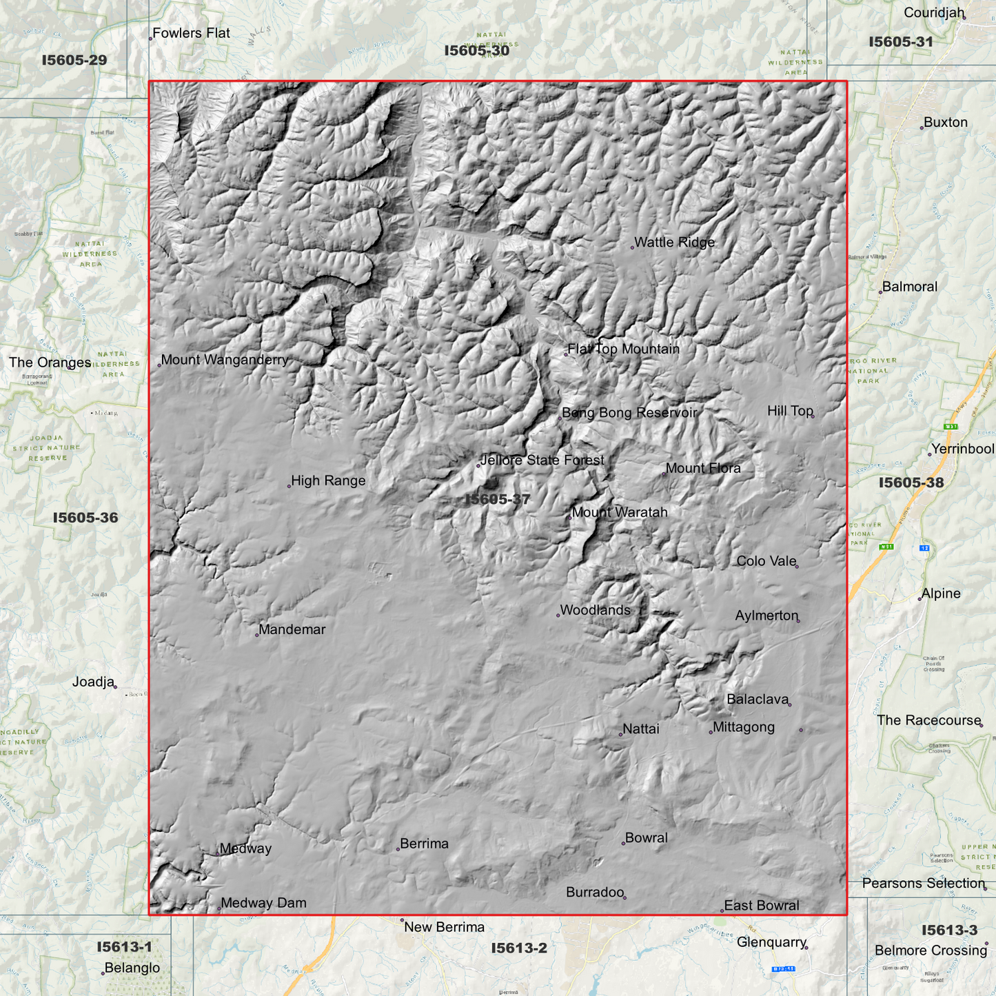 Bowral 1m & 2m Digital Elevation Models (I5605-37)