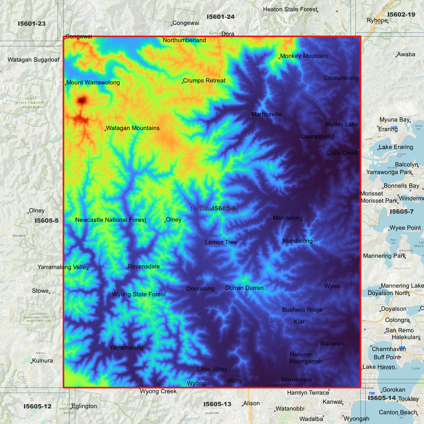 Jilliby 1m Digital Elevation Model (I5605-6)