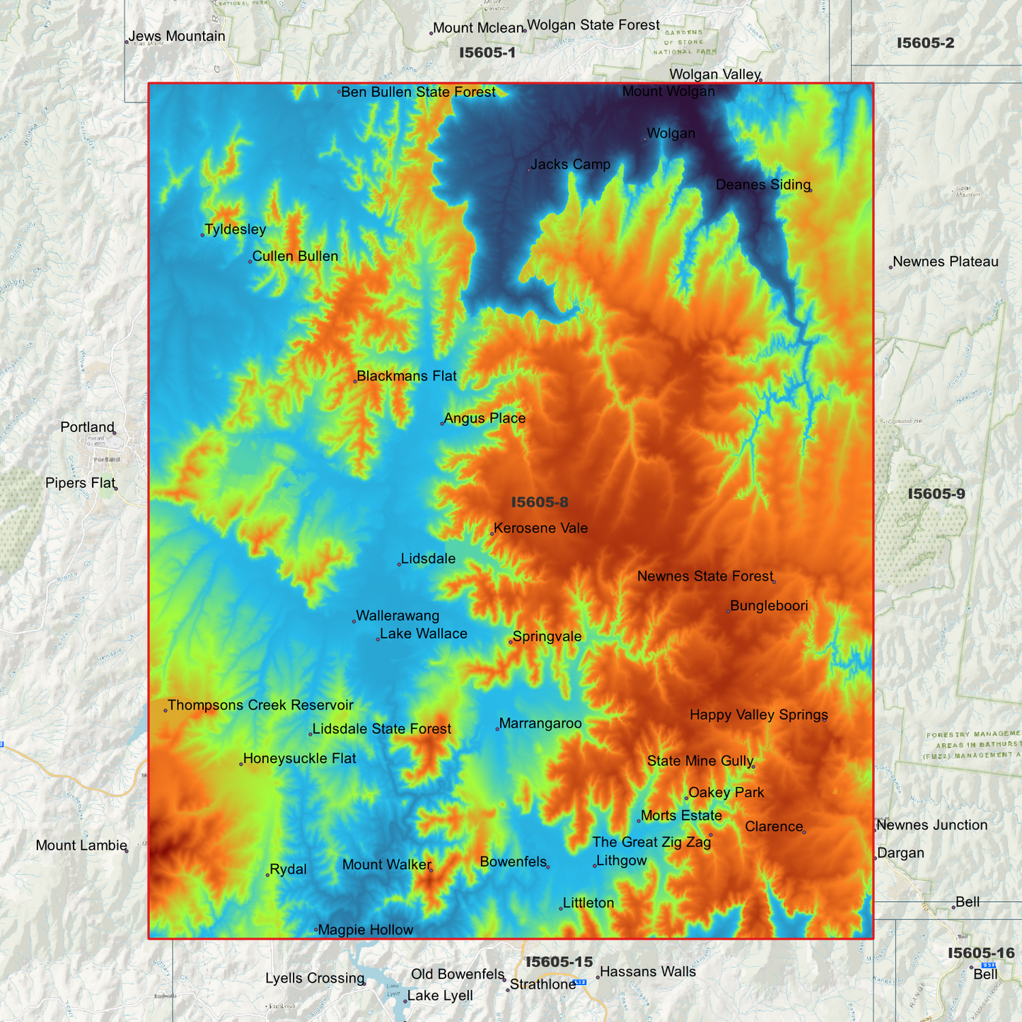 Wallerawang 1m & 2m Digital Elevation Models (I5605-8)