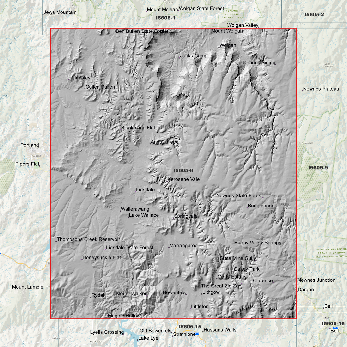 Wallerawang 1m & 2m Digital Elevation Models (I5605-8)