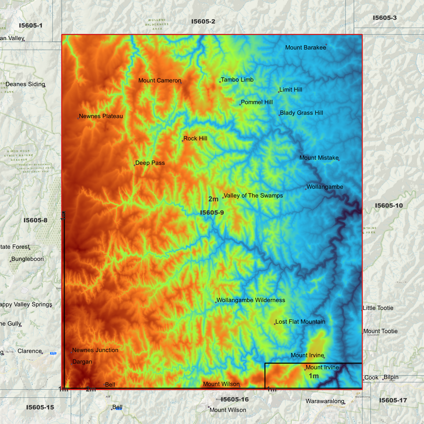 Wallangambe 1m & 2m Digital Elevation Models (I5605-9)