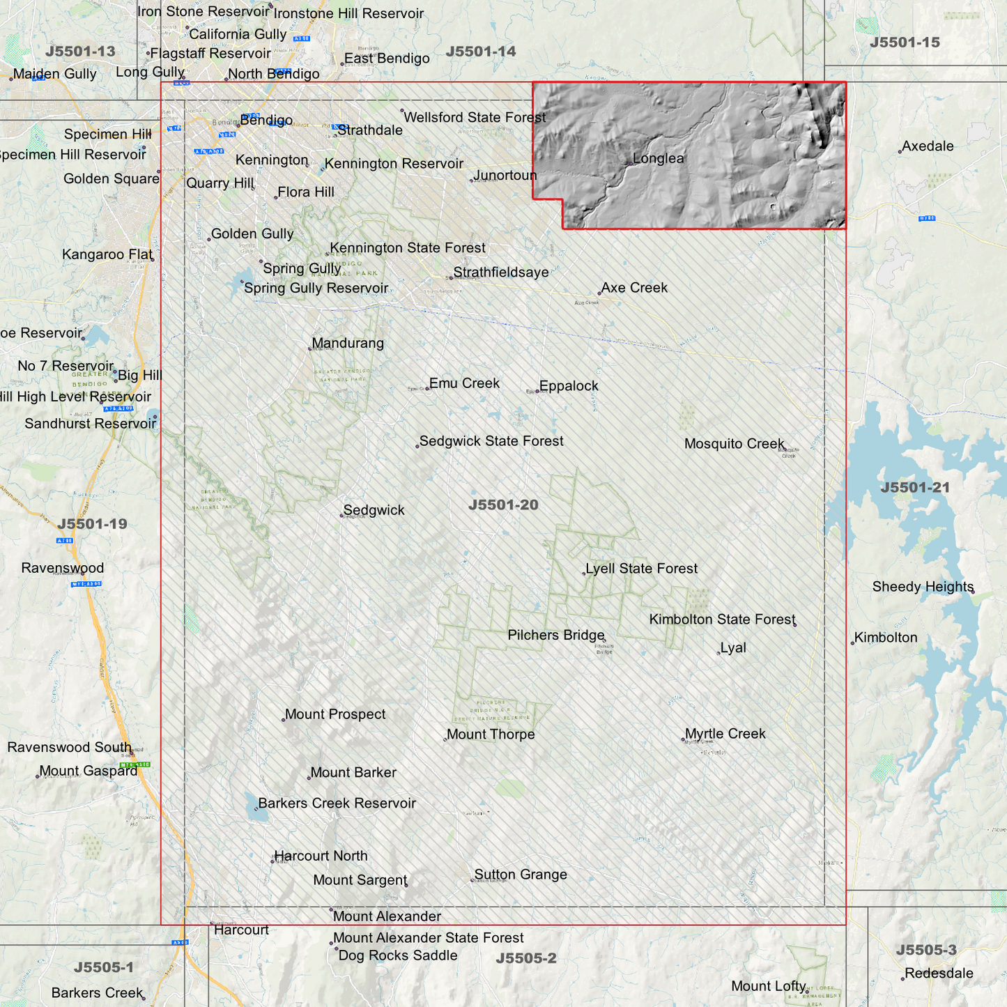 Bendigo 1m Digital Elevation Models (J5501-20)