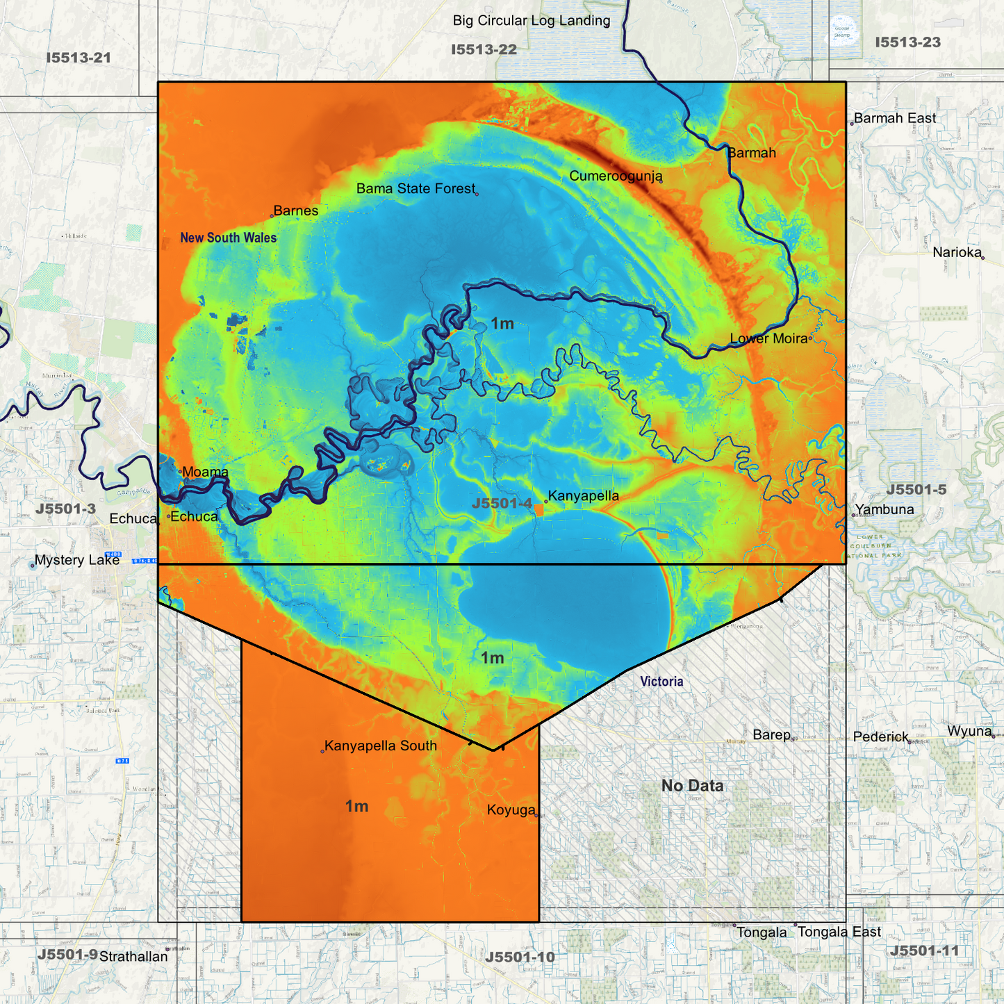 Echuca 1m Digital Elevation Models (J5501-4)