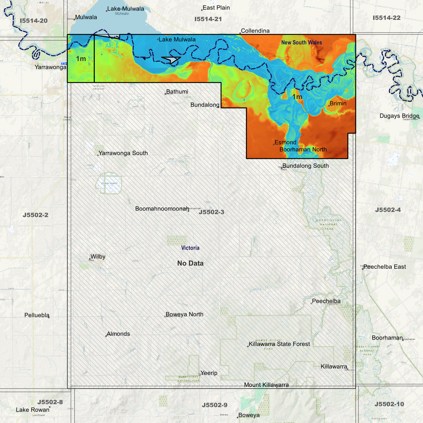 Yarrawonga 1m Digital Elevation Models (J5502-3)
