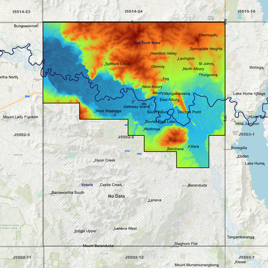 Albury 1m Digital Elevation Models (J5502-6)