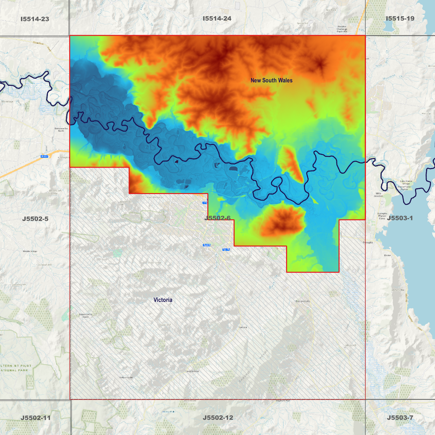 Albury 1m Digital Elevation Models (J5502-6)