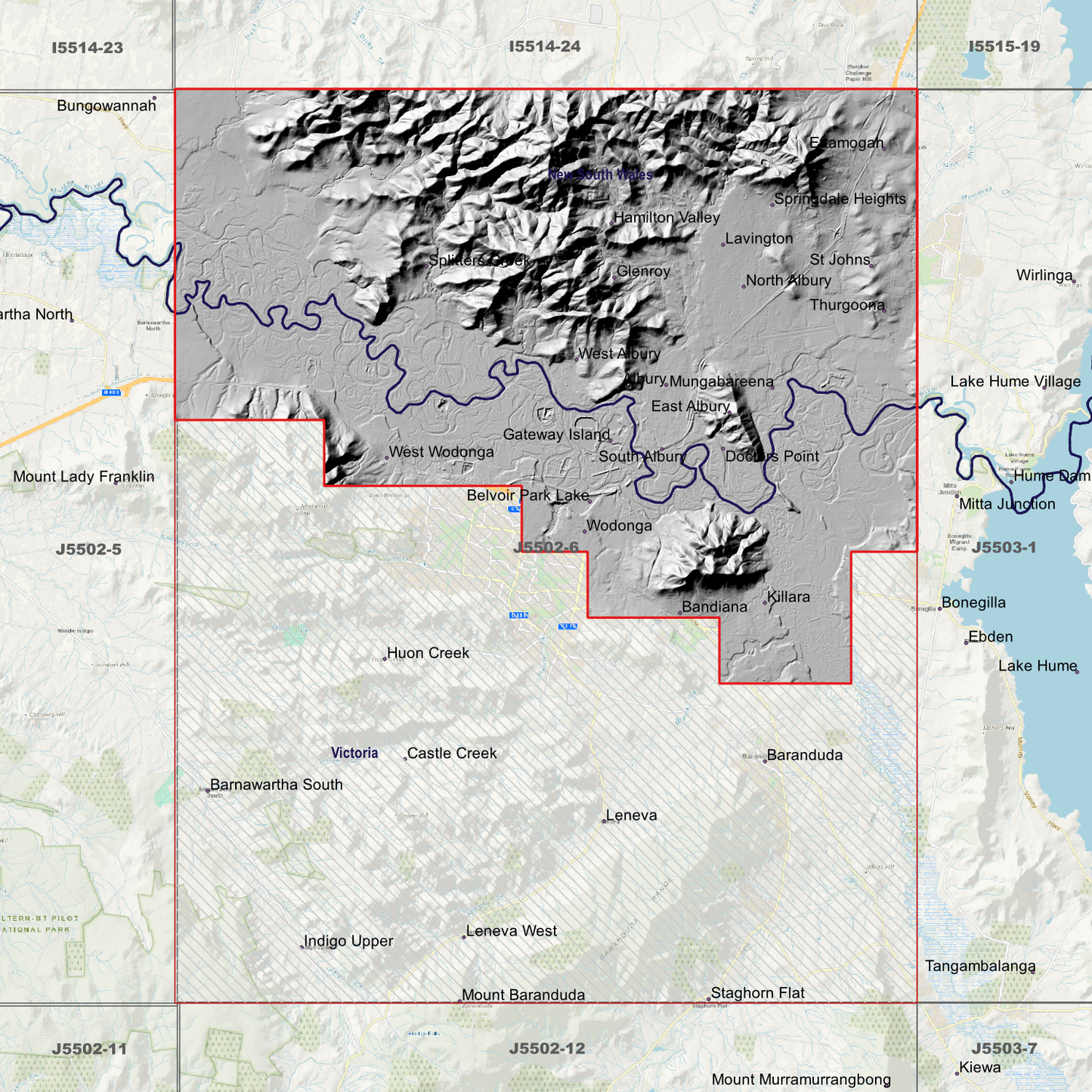 Albury 1m Digital Elevation Models (J5502-6)