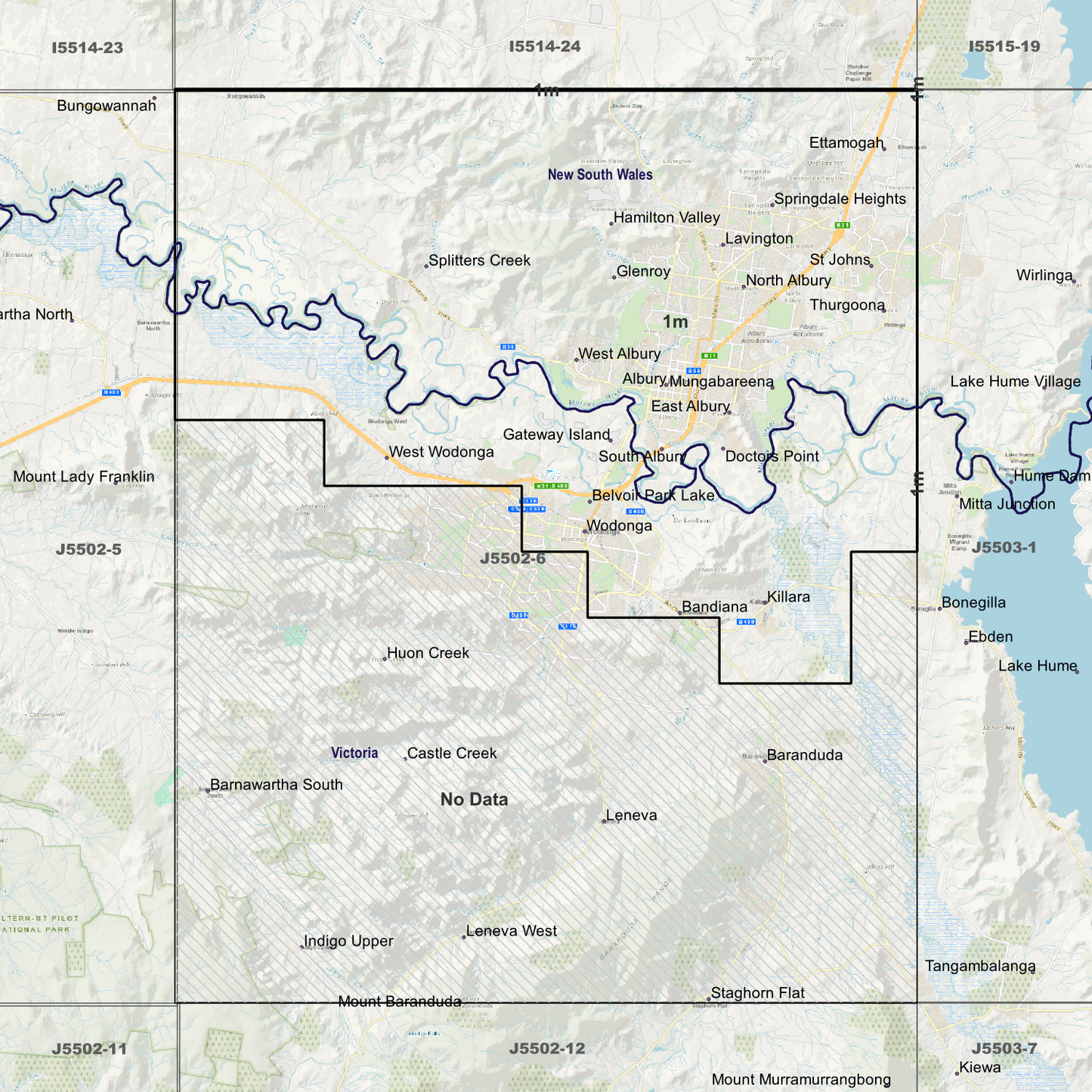 Albury 1m Digital Elevation Models (J5502-6)