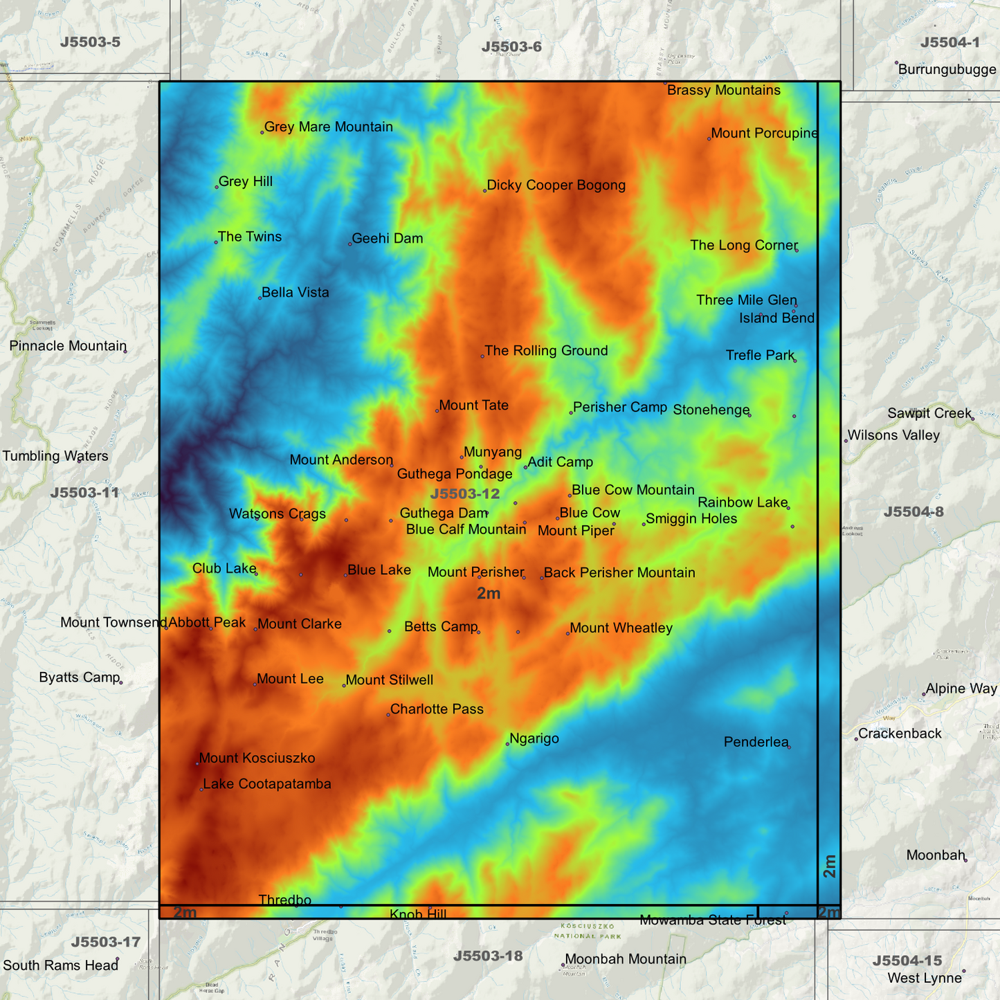 Kosciuszko 2m Digital Elevation Models (J5503-12)