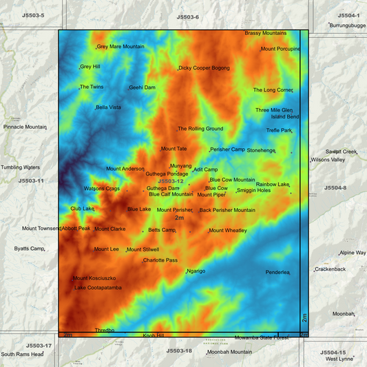 Kosciuszko 2m Digital Elevation Models (J5503-12)