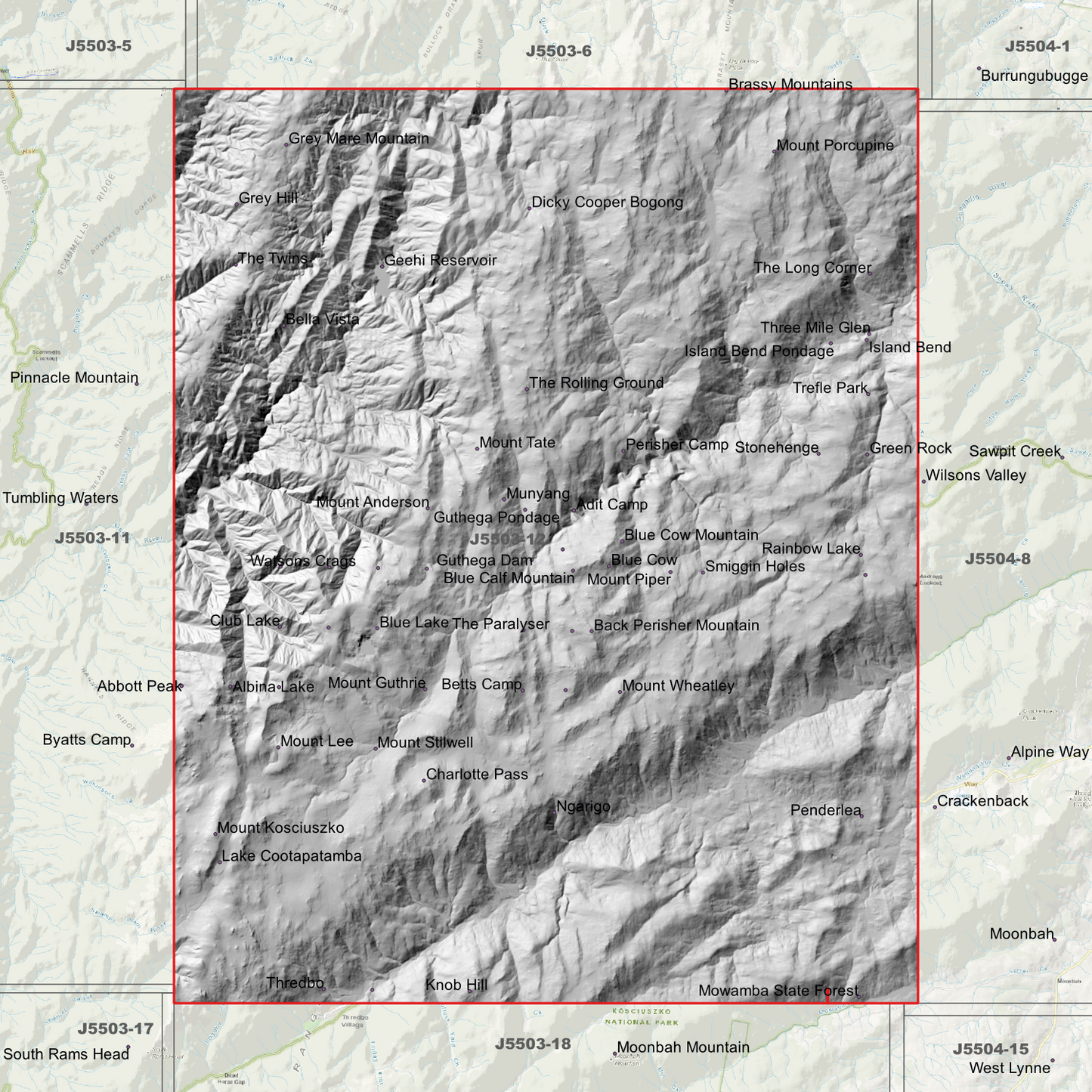 Kosciuszko 2m Digital Elevation Models (J5503-12)