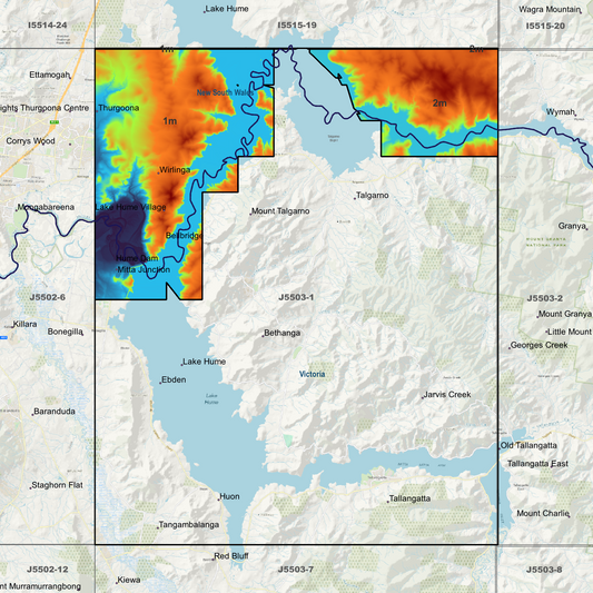 Hume Dam 1m & 2m Digital Elevation Models (J5503-1)