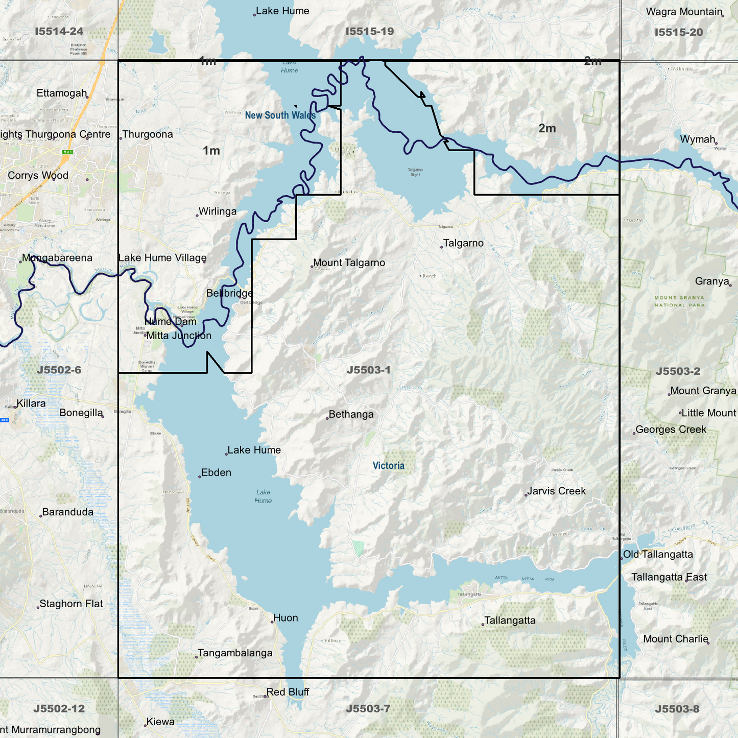 Hume Dam 1m & 2m Digital Elevation Models (J5503-1)