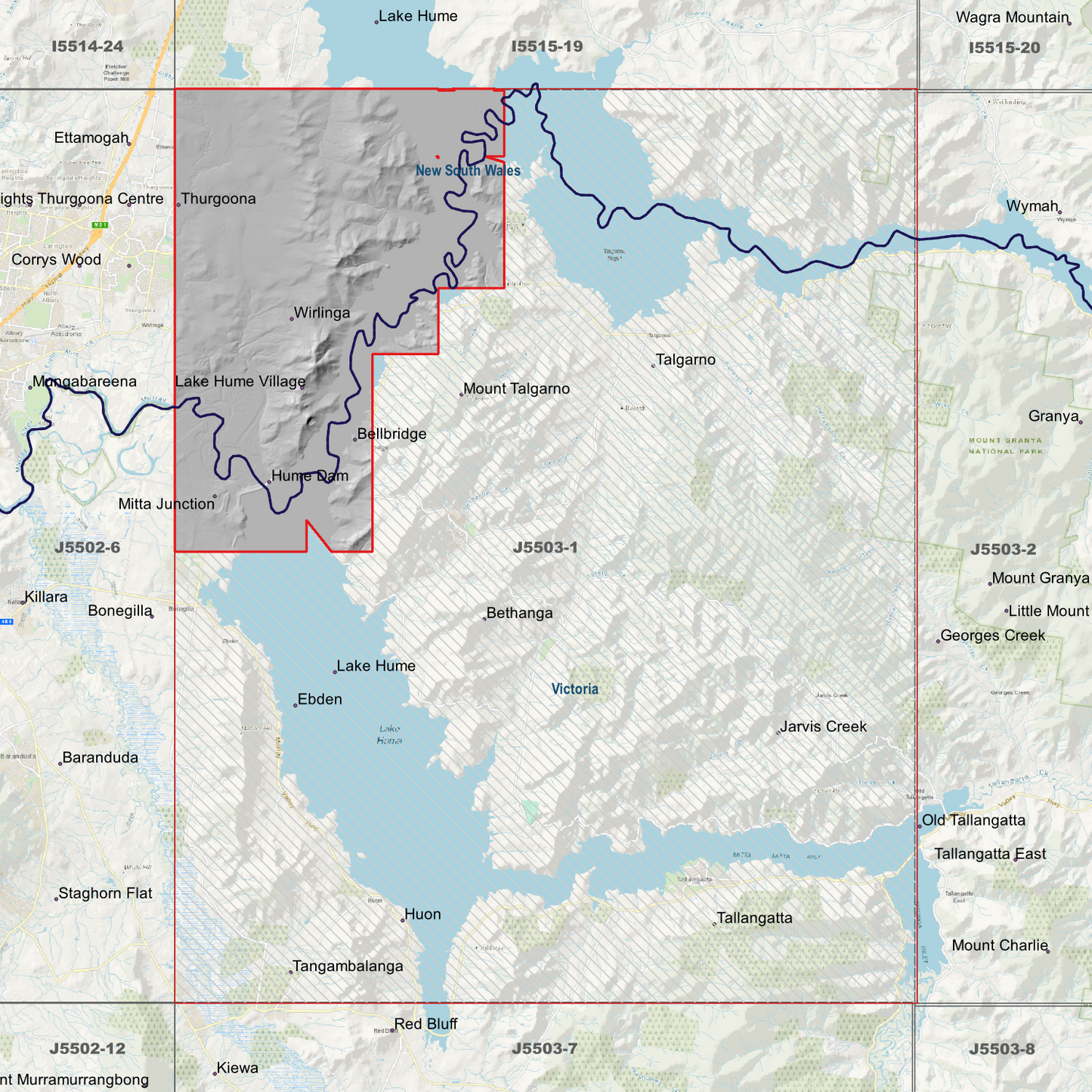 Hume Dam 1m & 2m Digital Elevation Models (J5503-1)