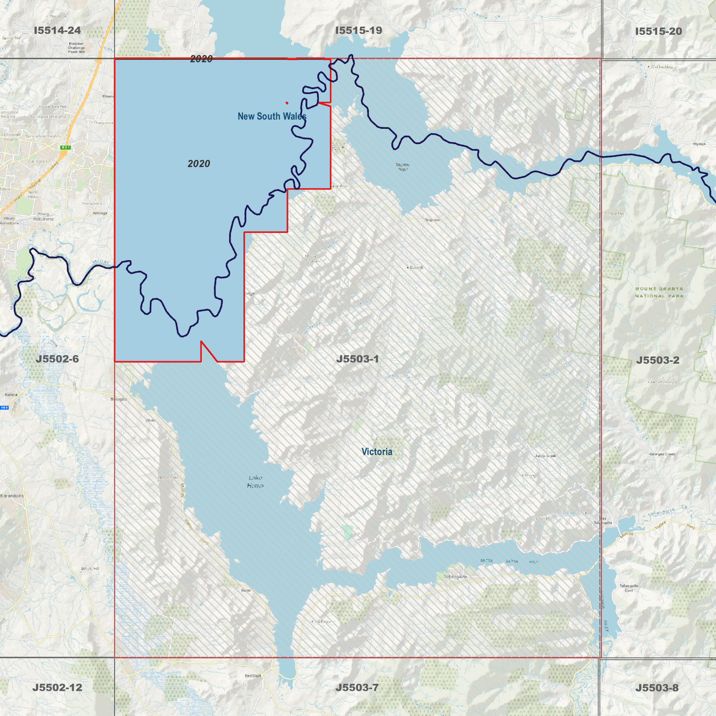 Hume Dam 1m & 2m Digital Elevation Models (J5503-1)