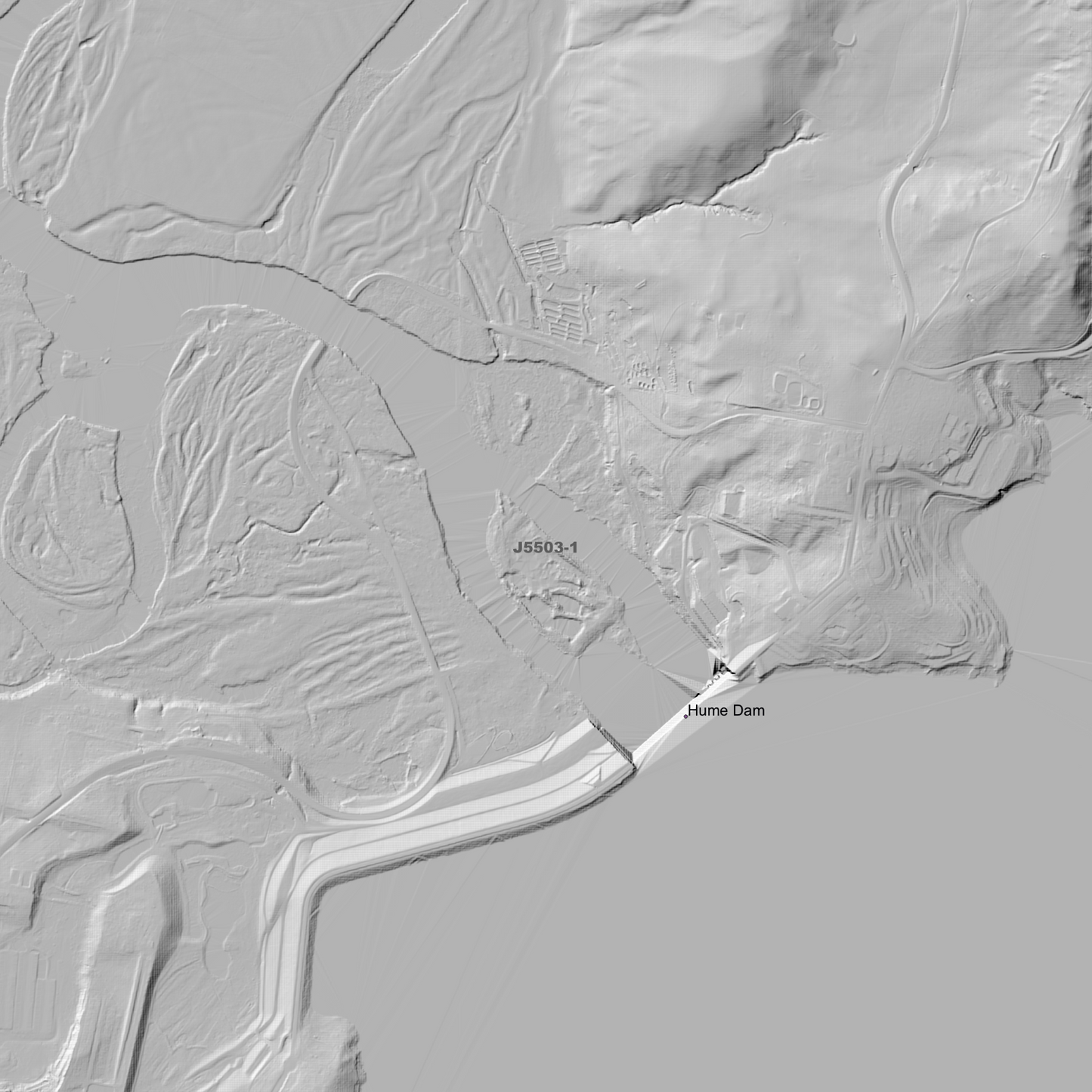 Hume Dam 1m & 2m Digital Elevation Models (J5503-1)