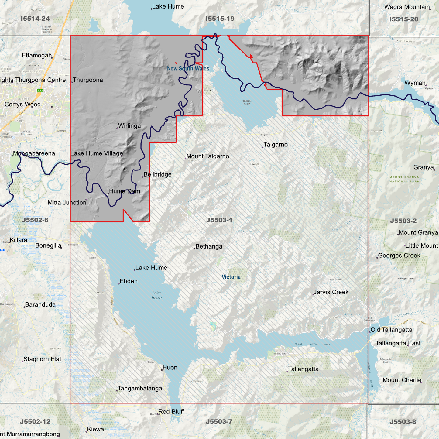 Hume Dam 1m & 2m Digital Elevation Models (J5503-1)