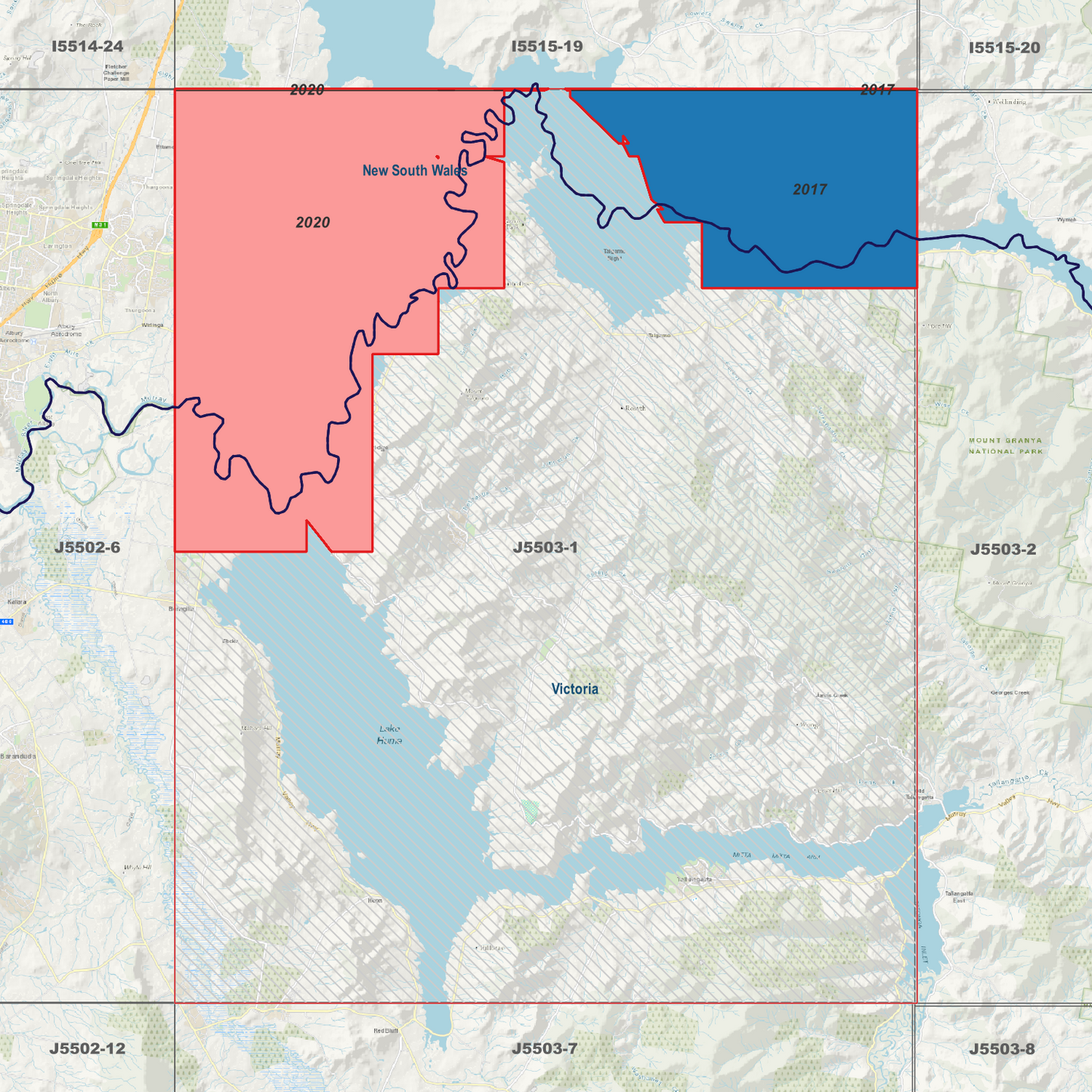Hume Dam 1m & 2m Digital Elevation Models (J5503-1)