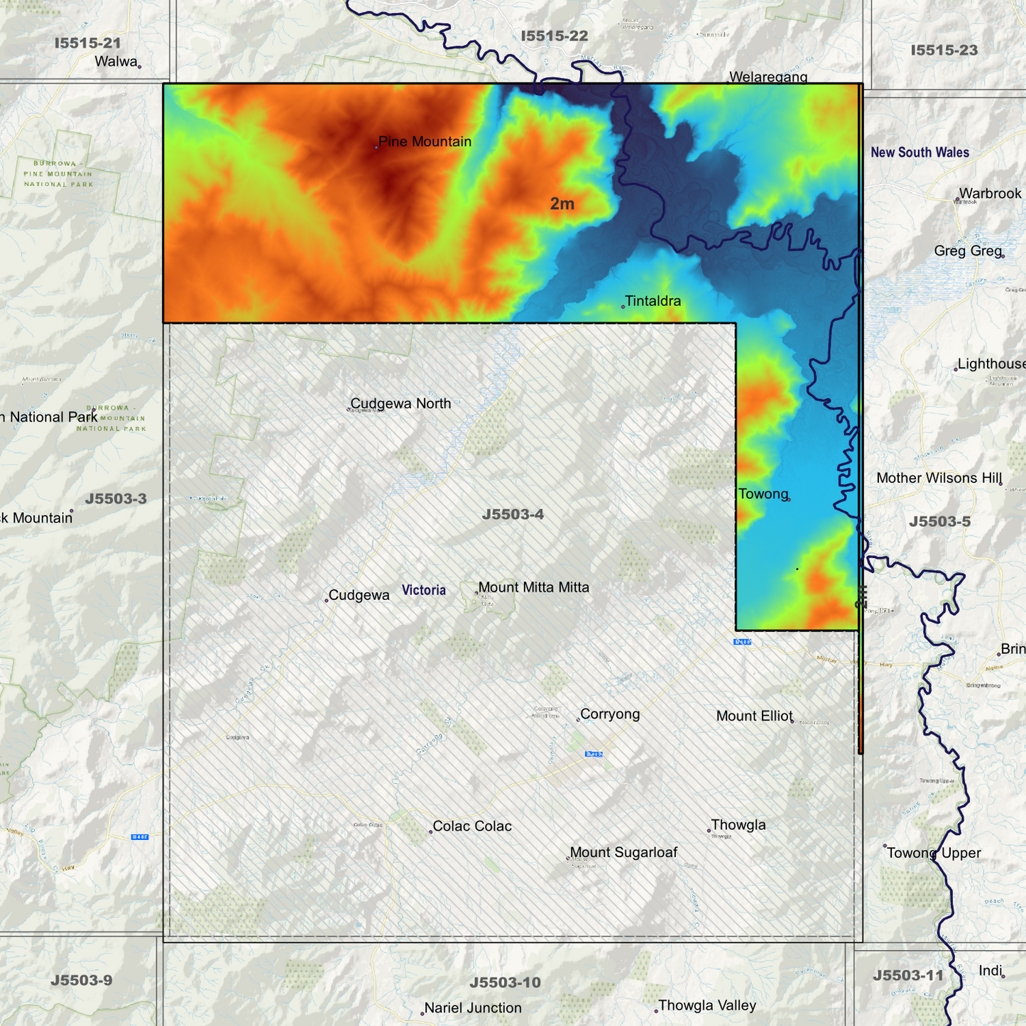 Cudgewa 2m Digital Elevation Models (J5503-4)