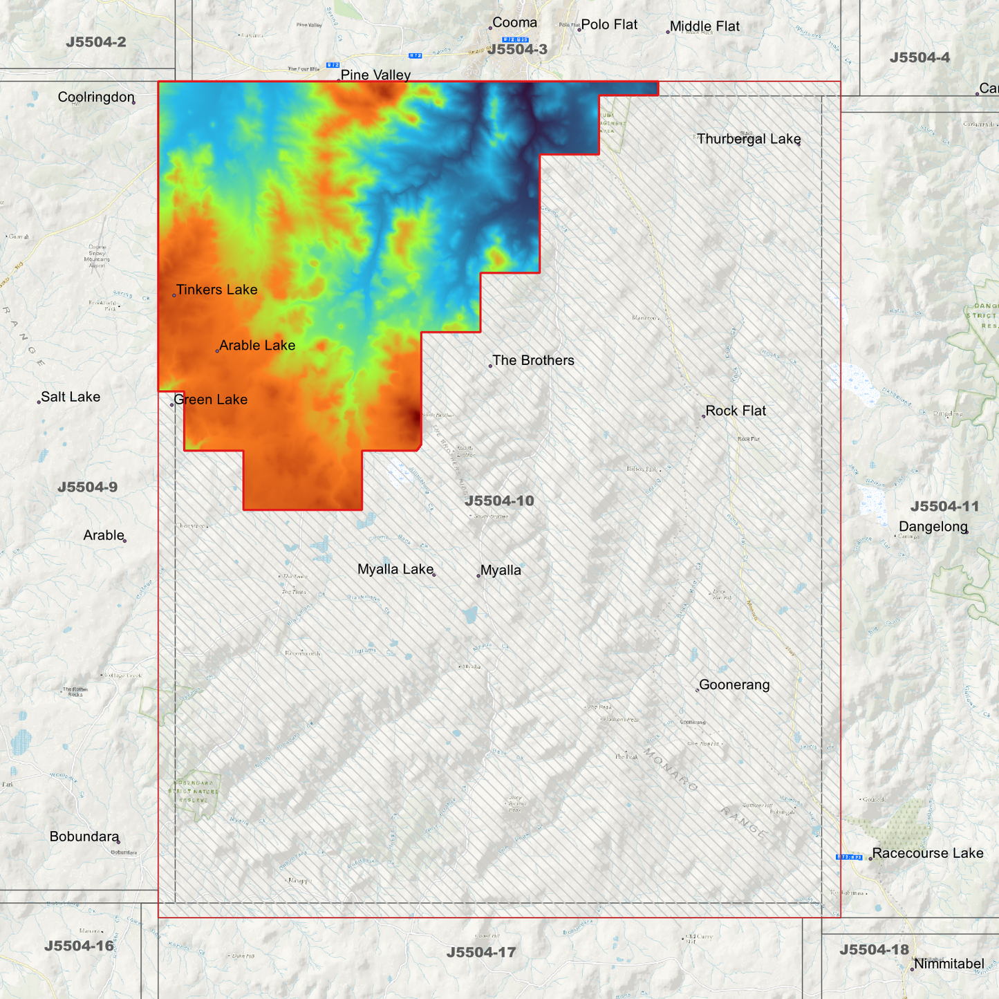 Myalla 1m & 2m Digital Elevation Models (J5504-10)