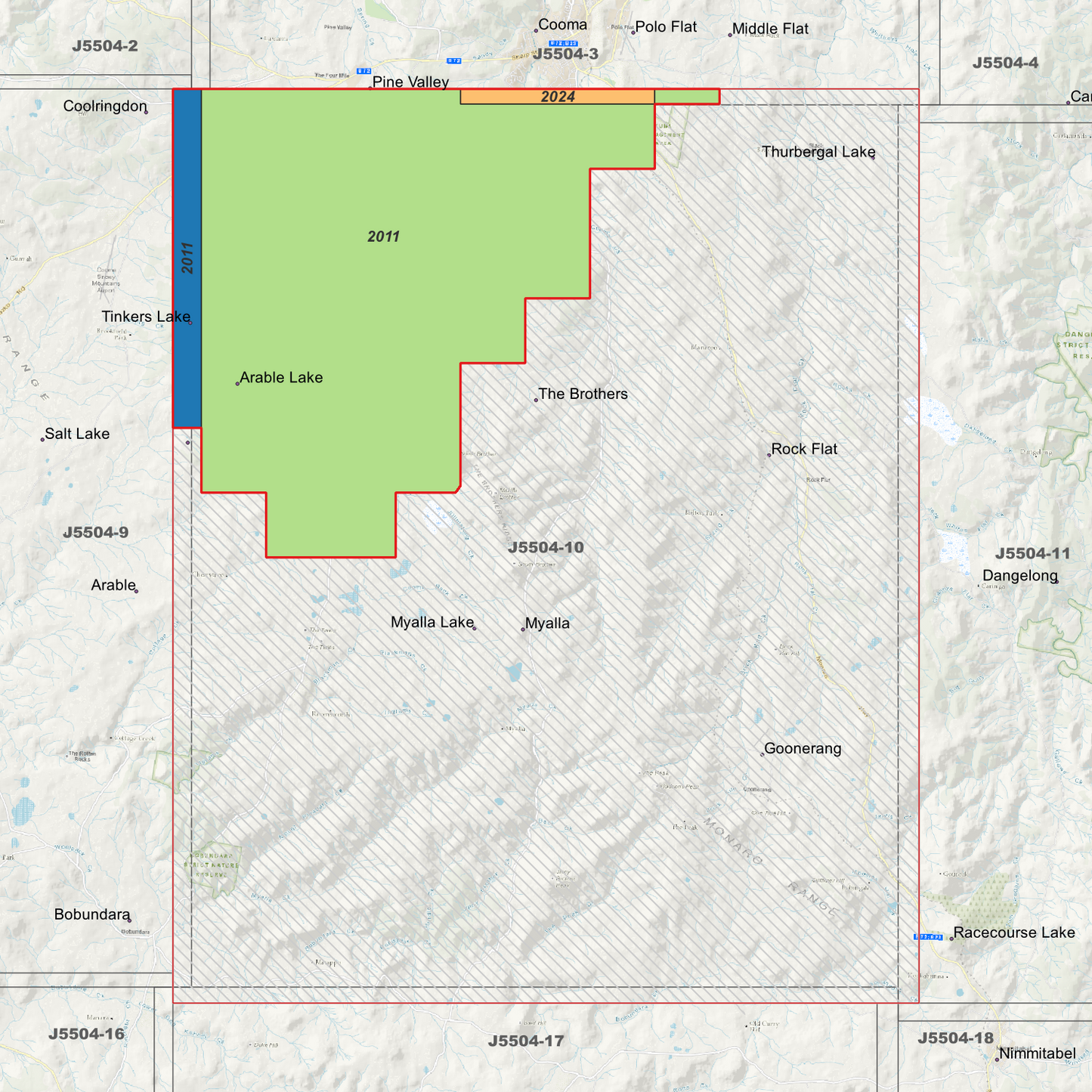 Myalla 1m & 2m Digital Elevation Models (J5504-10)