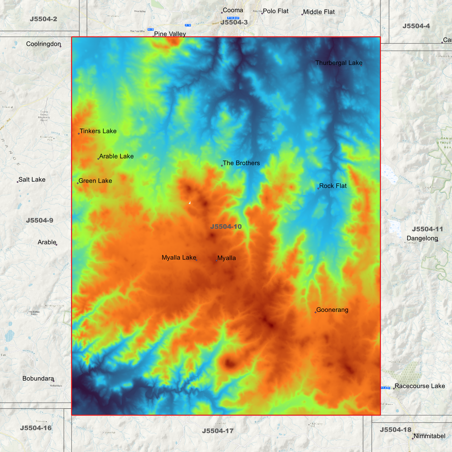 Myalla 1m & 2m Digital Elevation Models (J5504-10)