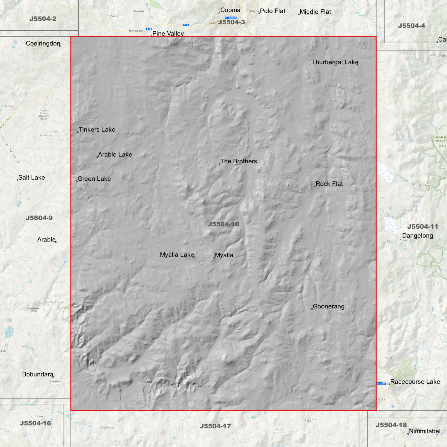 Myalla 1m & 2m Digital Elevation Models (J5504-10)
