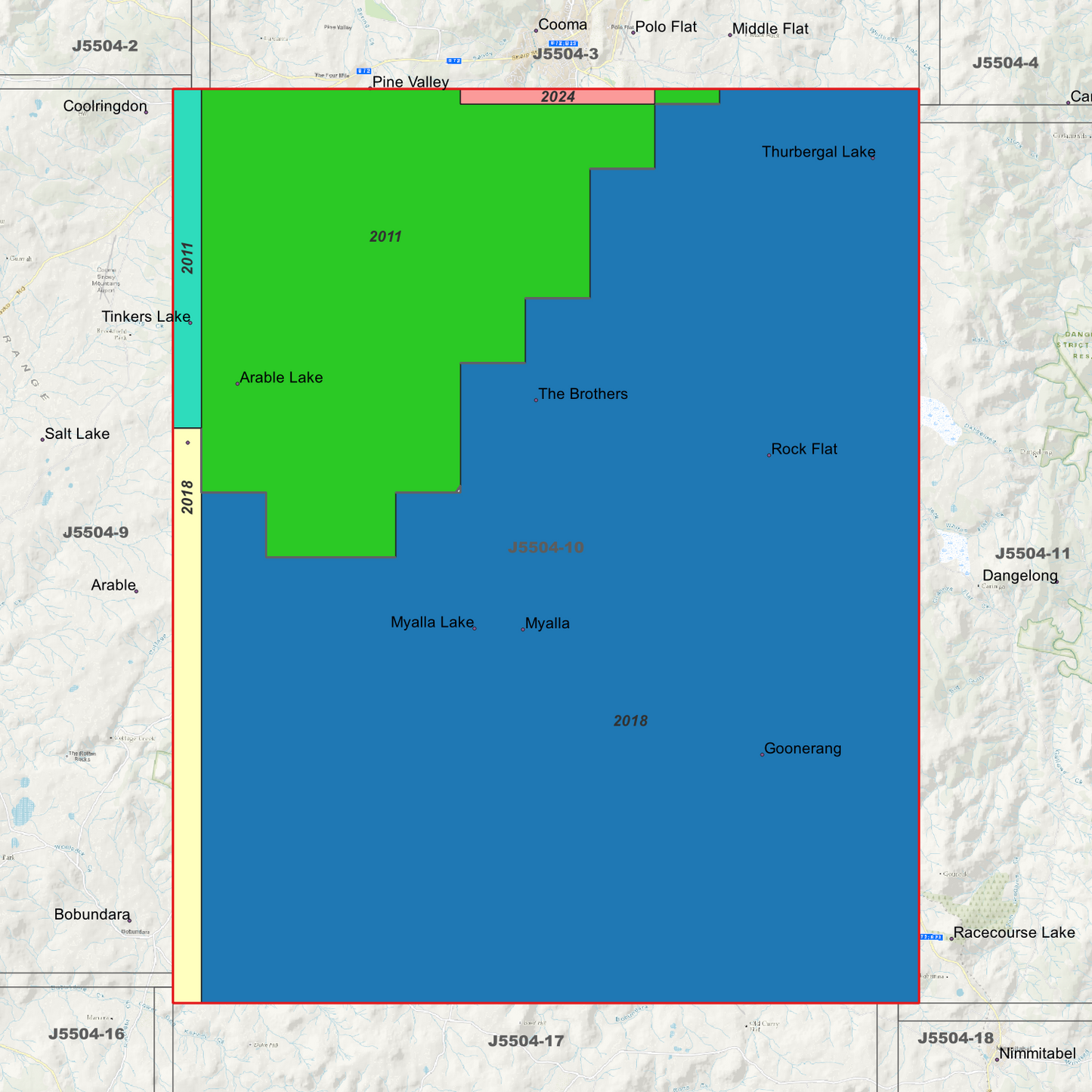 Myalla 1m & 2m Digital Elevation Models (J5504-10)