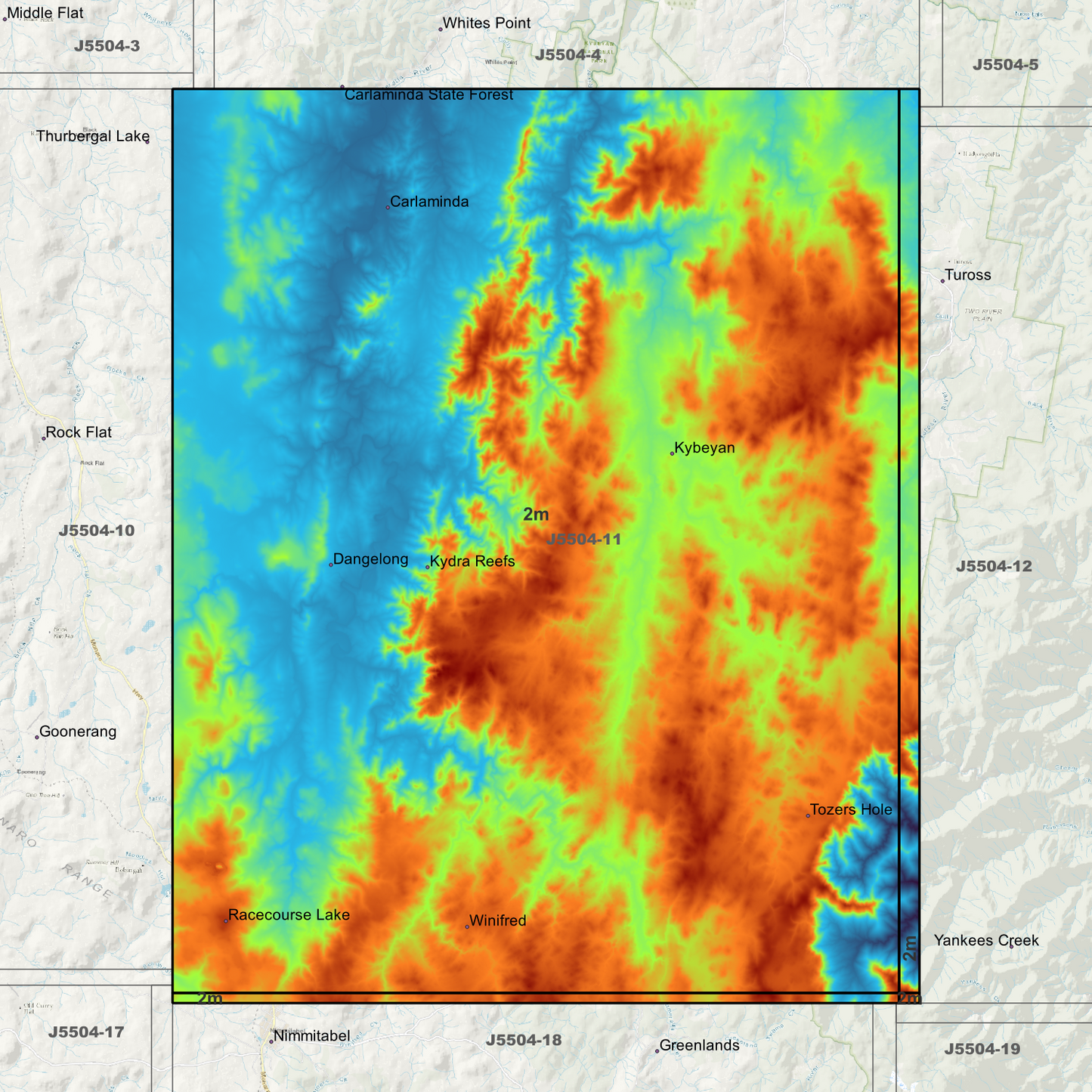 Kybeyan 2m Digital Elevation Models (J5504-11)