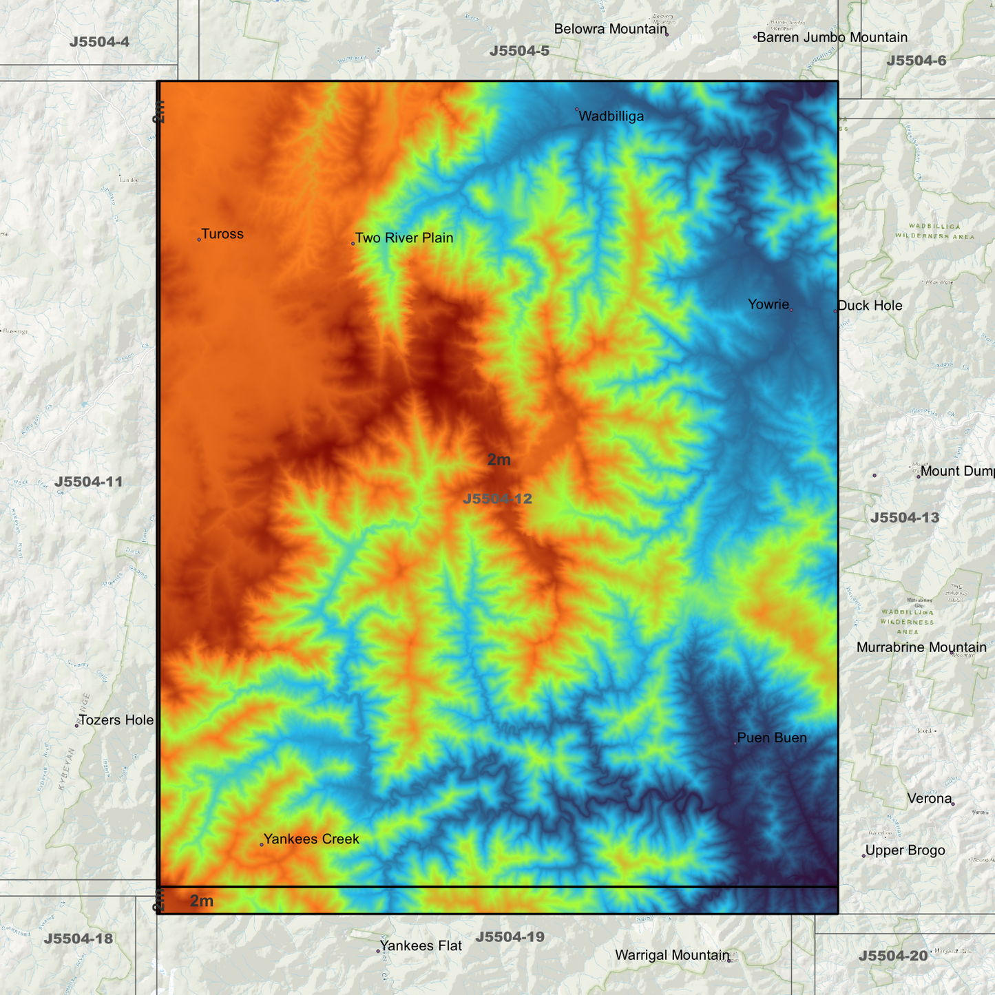 Two Rivers Plain 2m Digital Elevation Models (J5504-12)