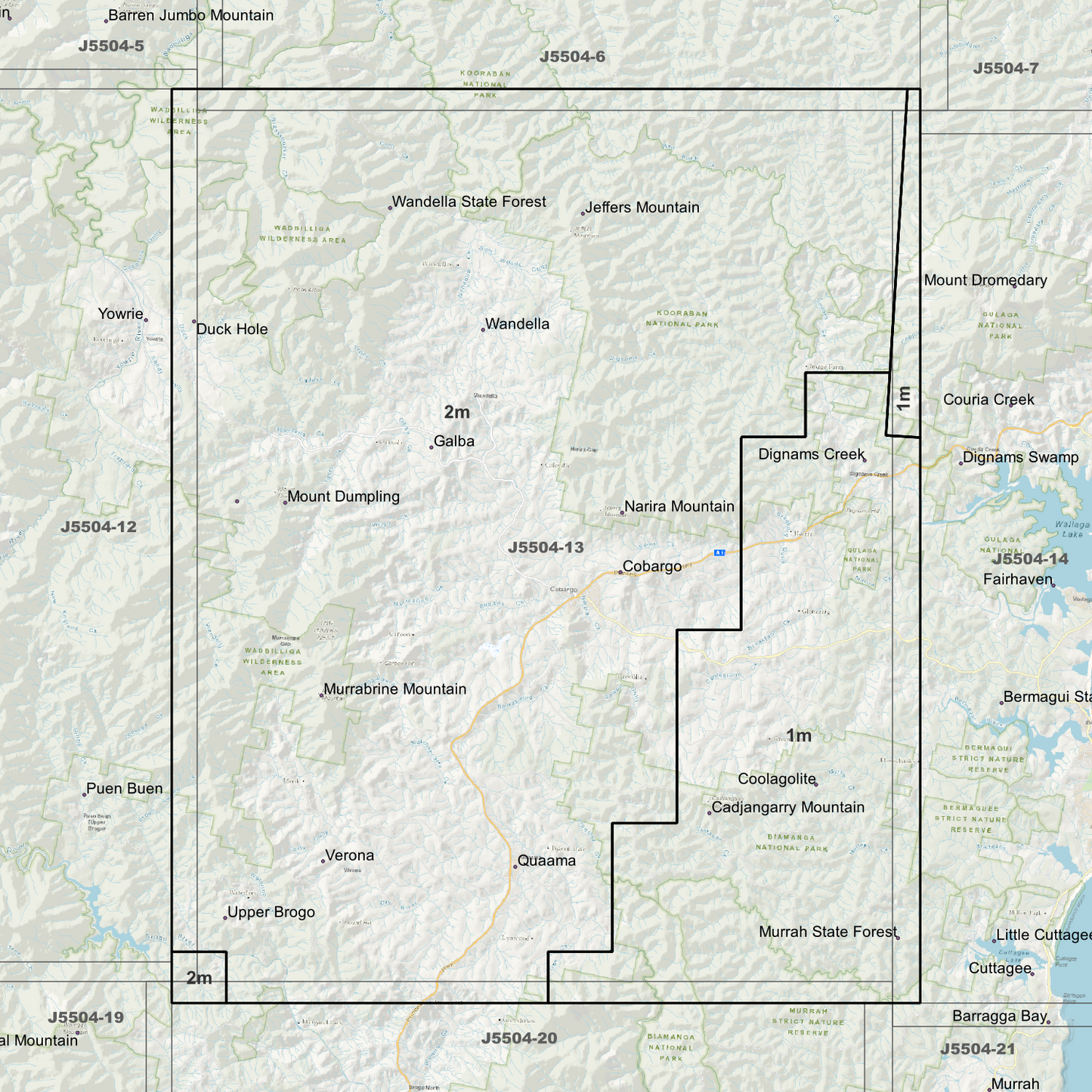 Cobargo 1m & 2m Digital Elevation Models (J5504-13)