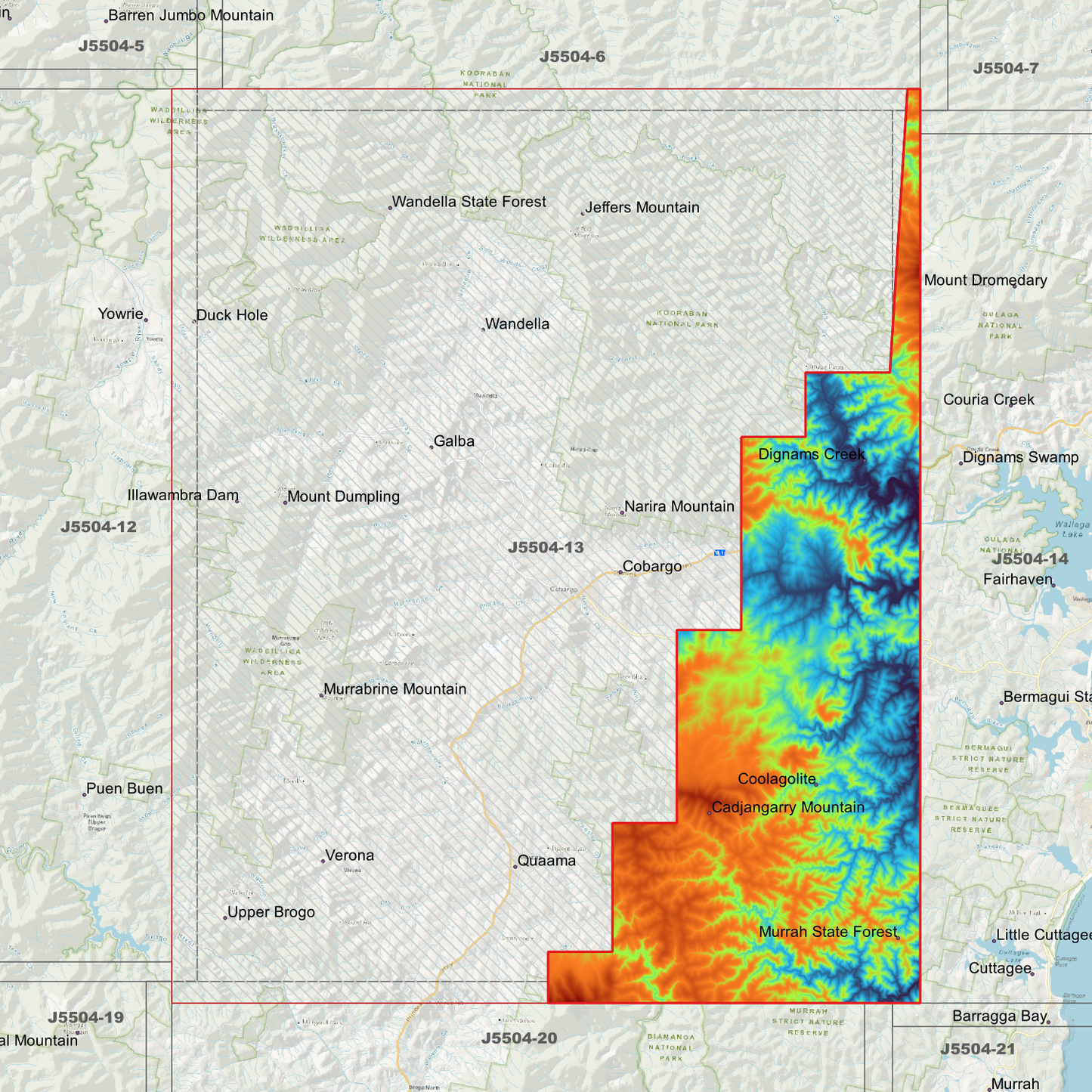 Cobargo 1m & 2m Digital Elevation Models (J5504-13)