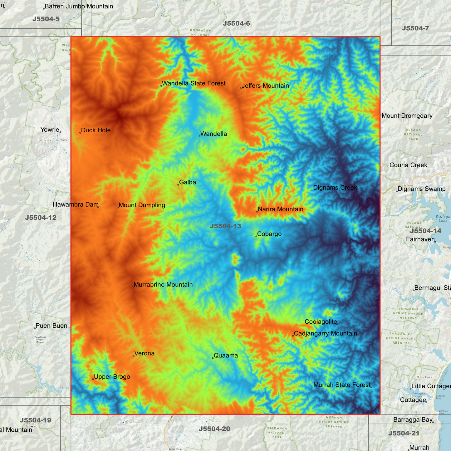 Cobargo 1m & 2m Digital Elevation Models (J5504-13)