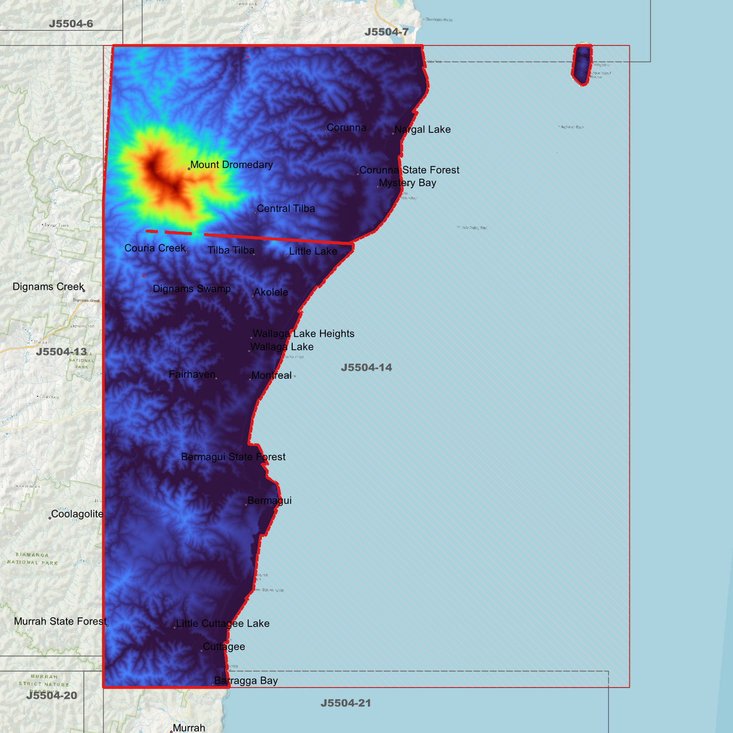 Bermagui 1m Digital Elevation Model (J5504-14)