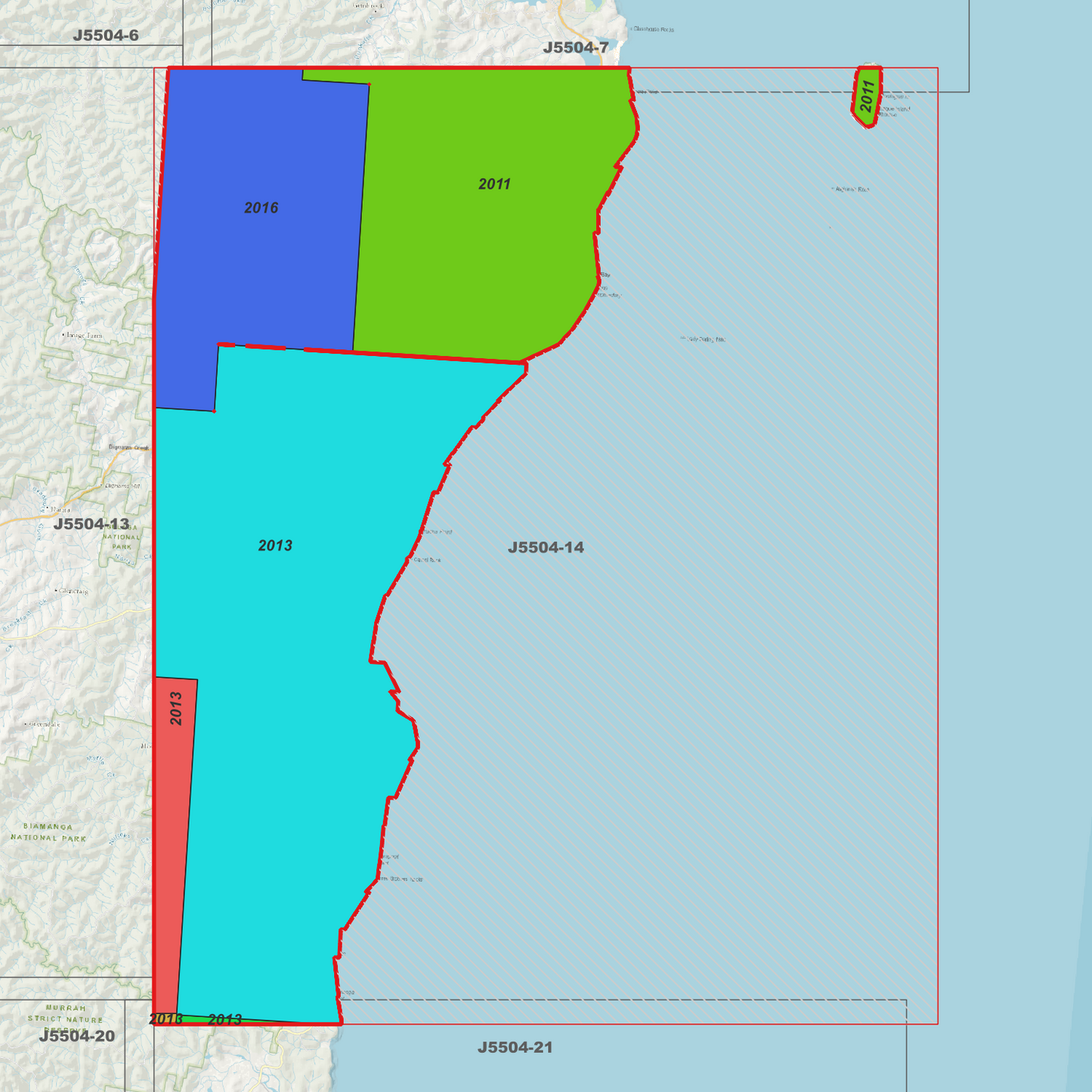 Bermagui 1m Digital Elevation Model (J5504-14)