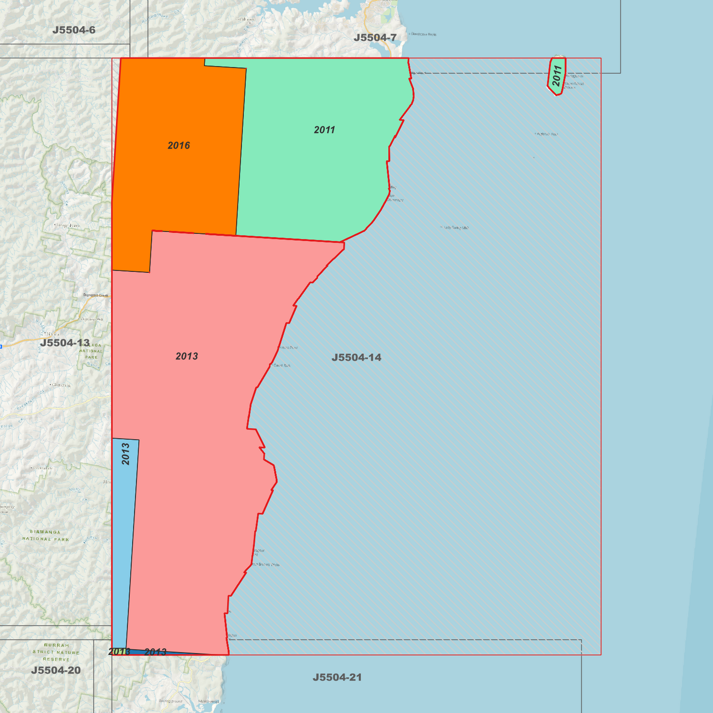 Bermagui 1m & 2m Digital Elevation Models (J5504-14)