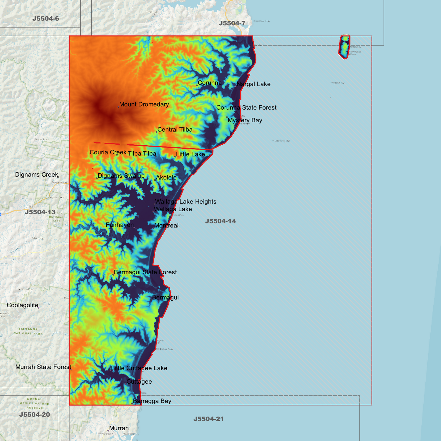Bermagui 1m & 2m Digital Elevation Models (J5504-14)