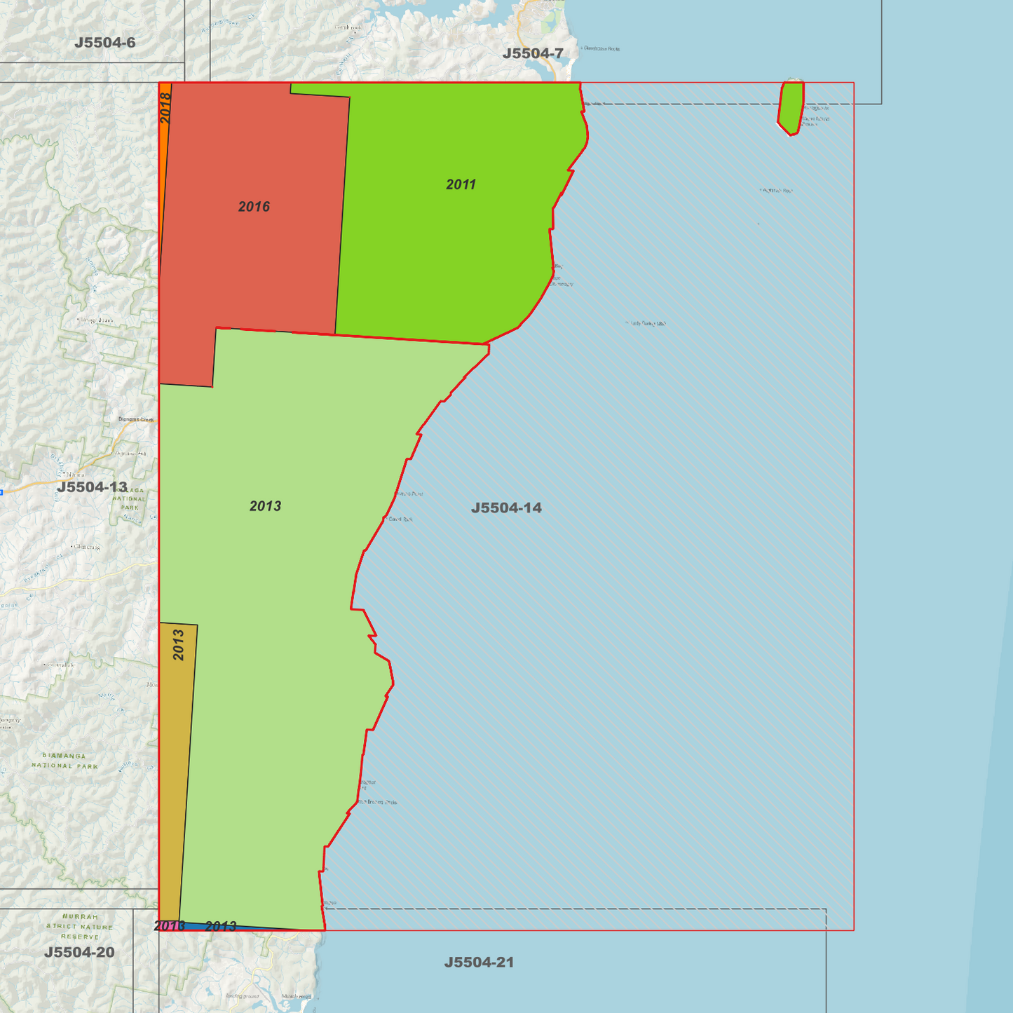 Bermagui 1m & 2m Digital Elevation Models (J5504-14)