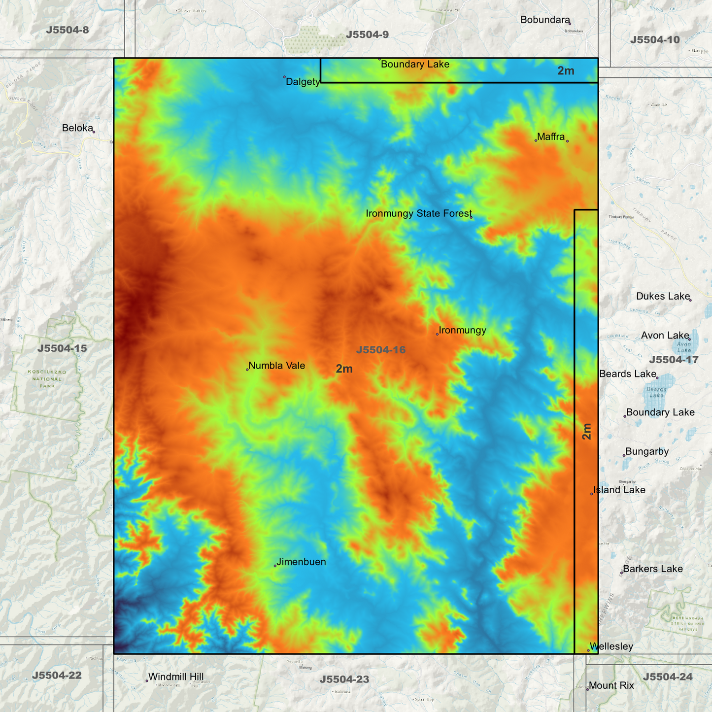 Dalgety 2m Digital Elevation Models (J5504-16)