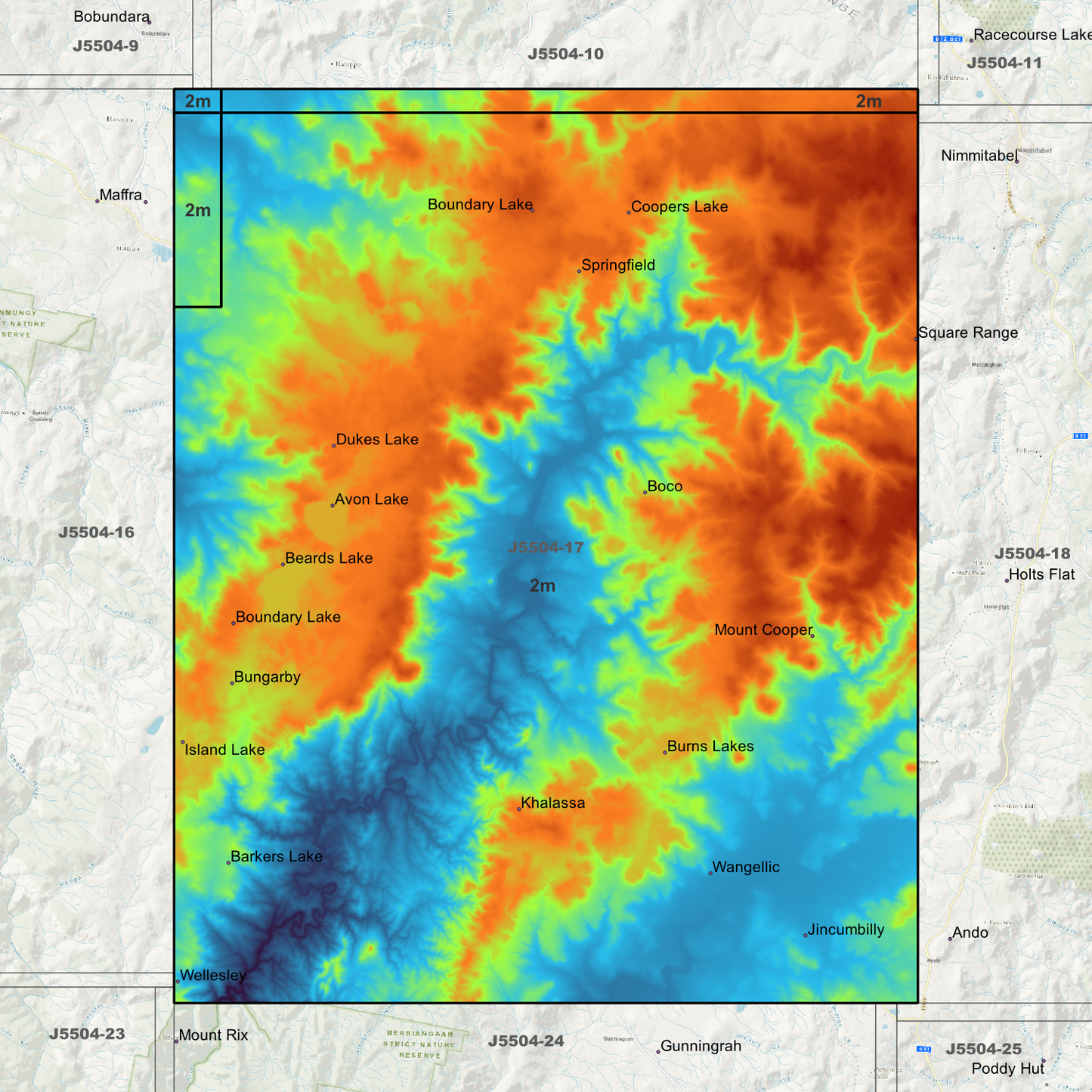 Jincumbilly 2m Digital Elevation Models (J5504-17)