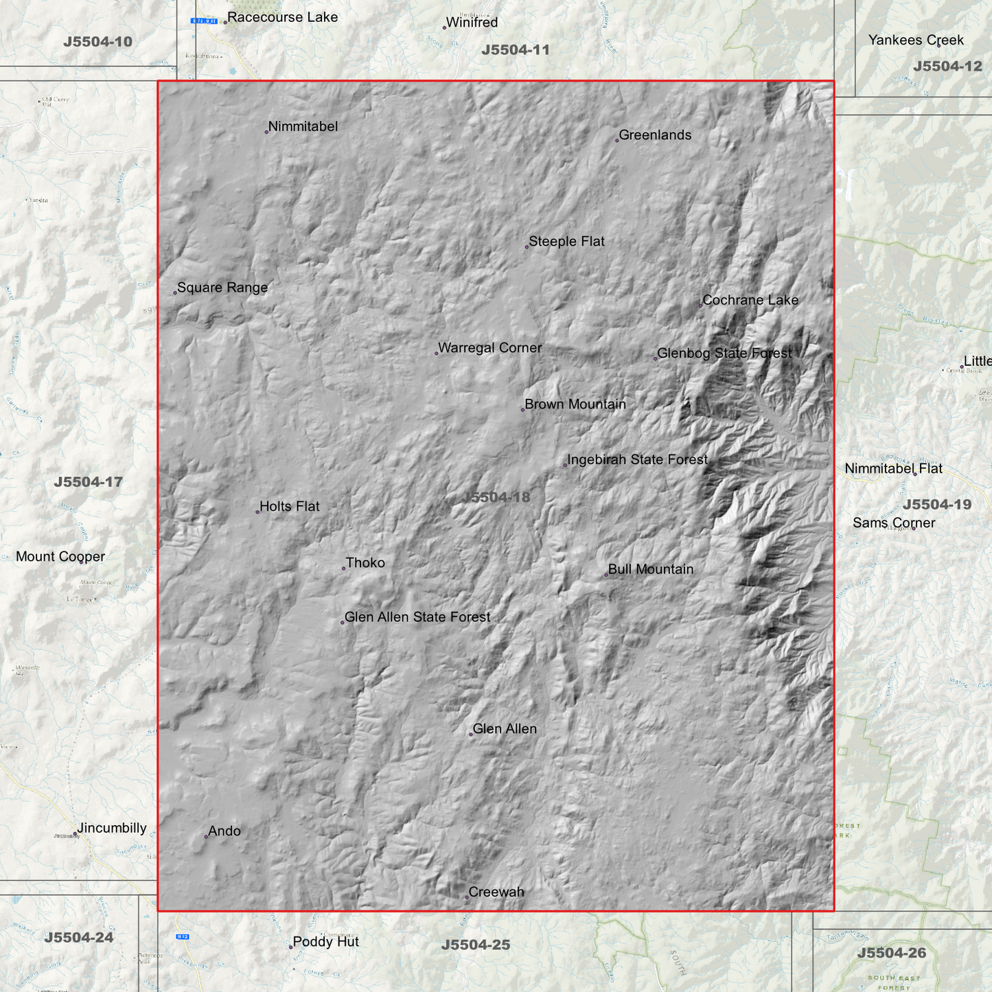 Nimmitabel 2m Digital Elevation Models (J5504-18)