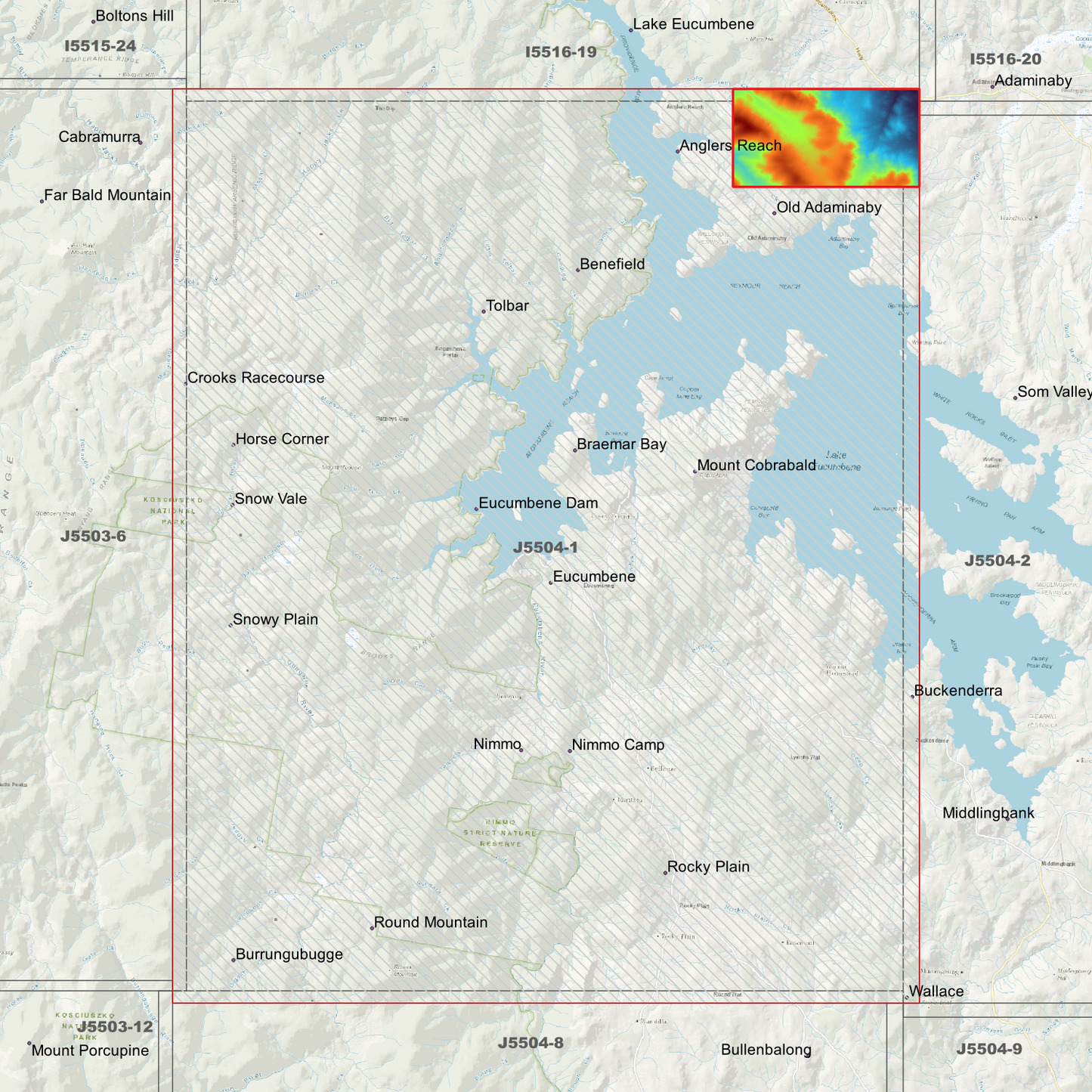 Eucumbene 1m & 2m Digital Elevation Models (J5504-1)