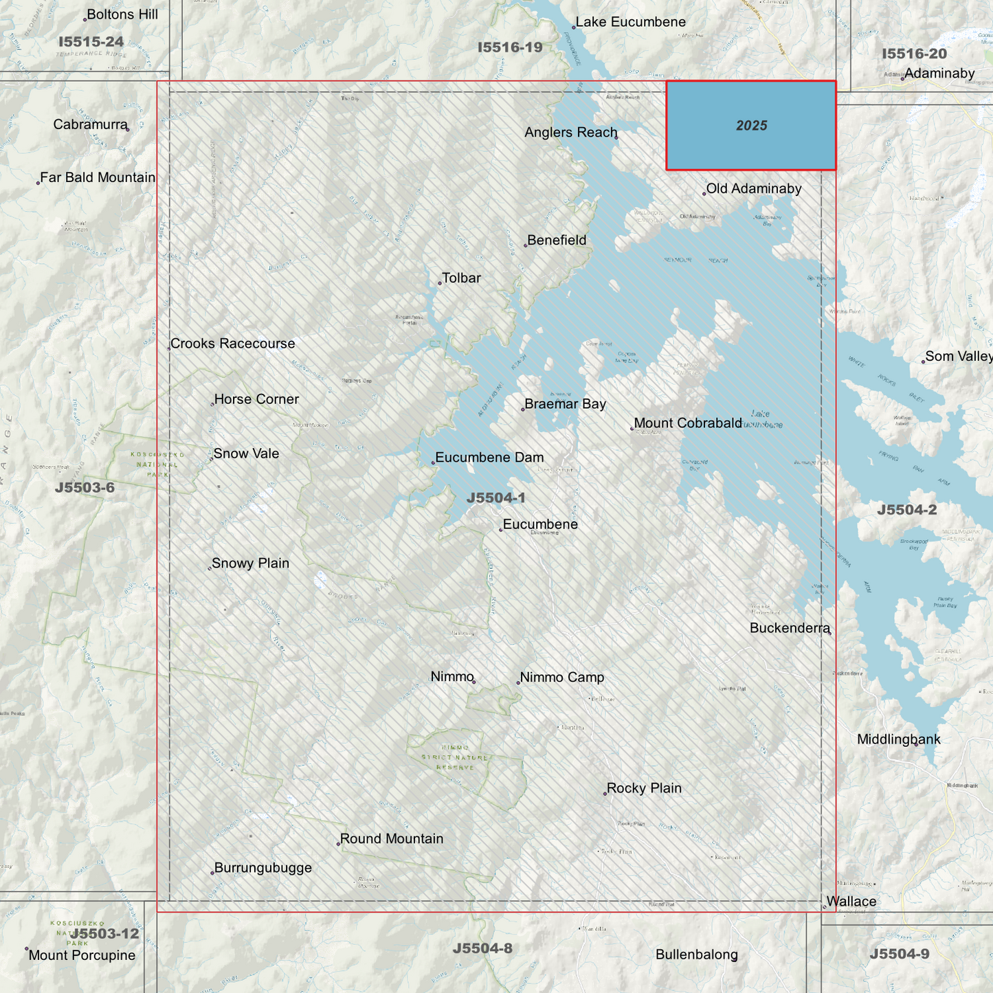 Eucumbene 1m & 2m Digital Elevation Models (J5504-1)