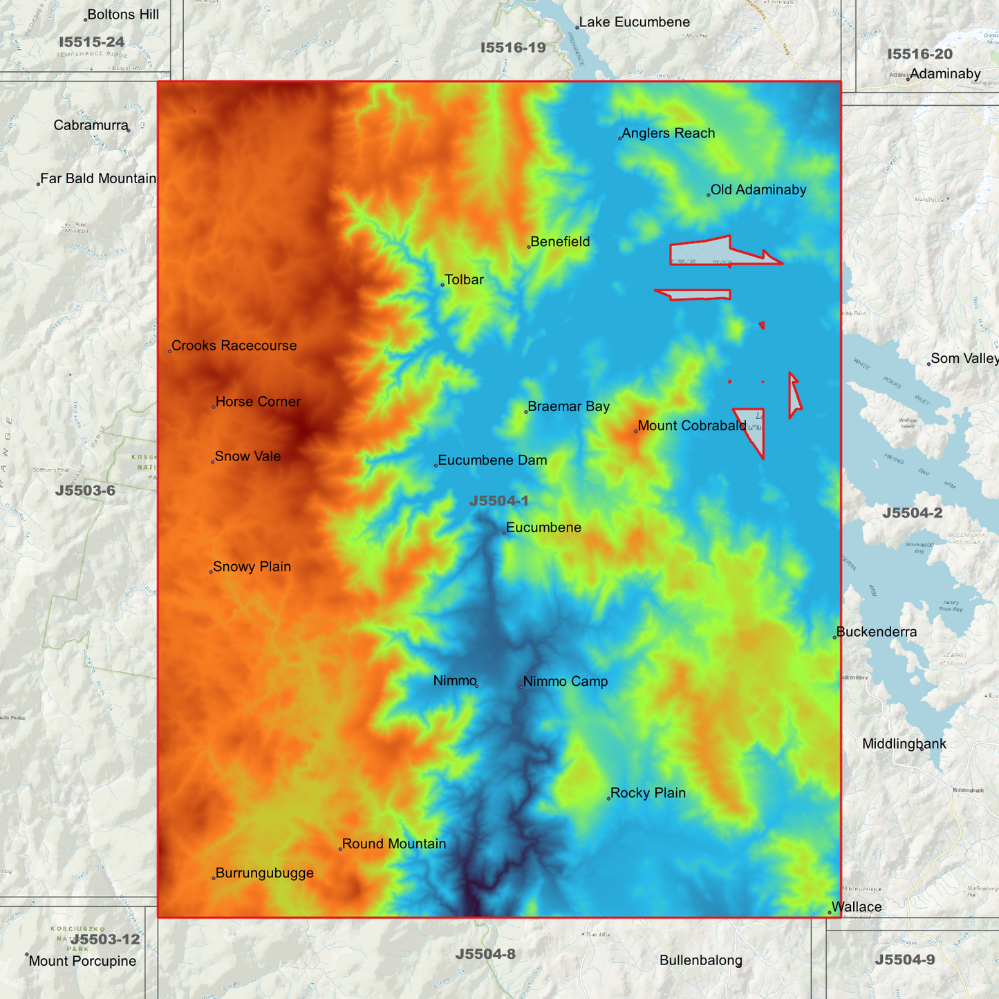 Eucumbene 1m & 2m Digital Elevation Models (J5504-1)