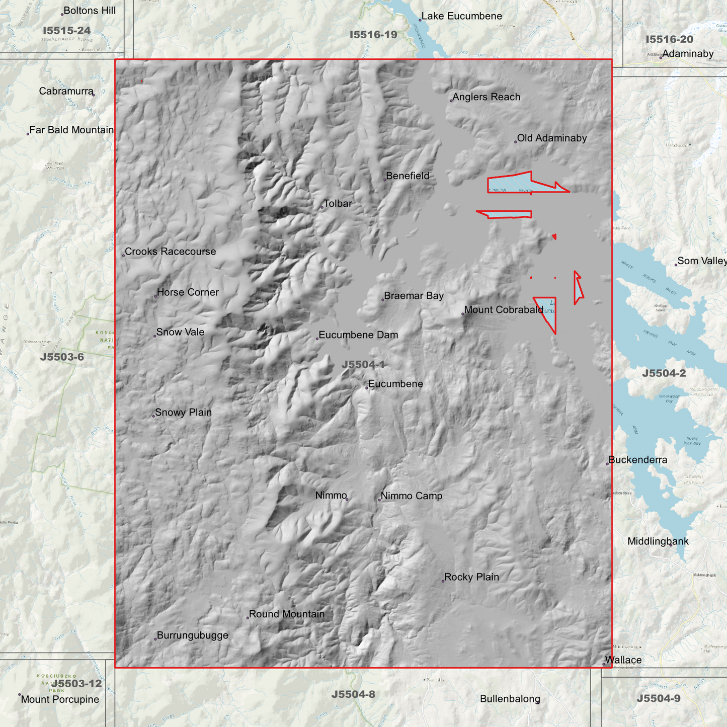 Eucumbene 1m & 2m Digital Elevation Models (J5504-1)