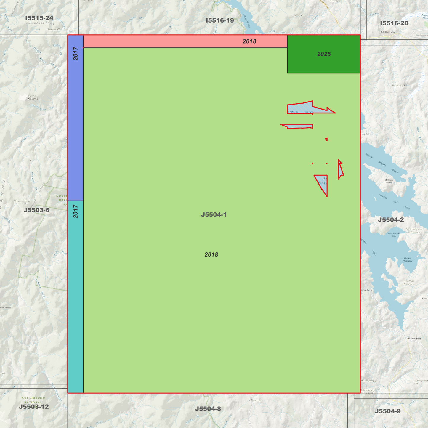 Eucumbene 1m & 2m Digital Elevation Models (J5504-1)