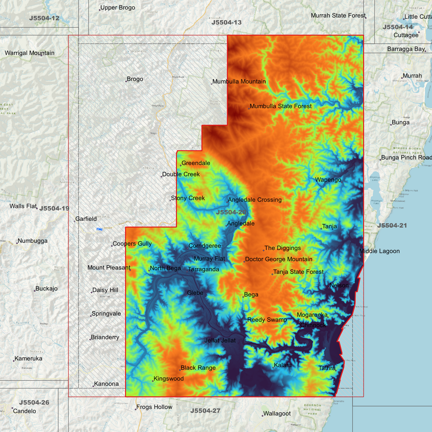 Bega 1m & 2m Digital Elevation Models (J5504-20)
