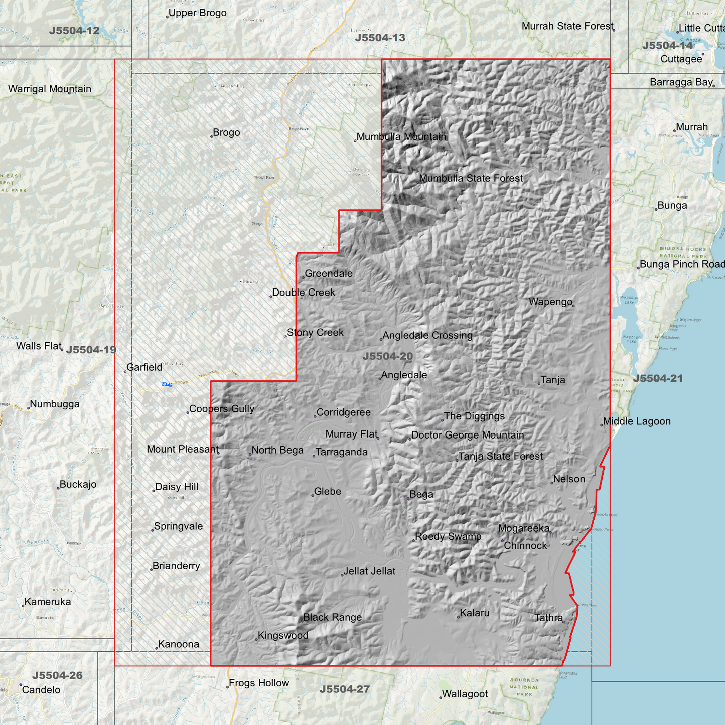 Bega 1m & 2m Digital Elevation Models (J5504-20)