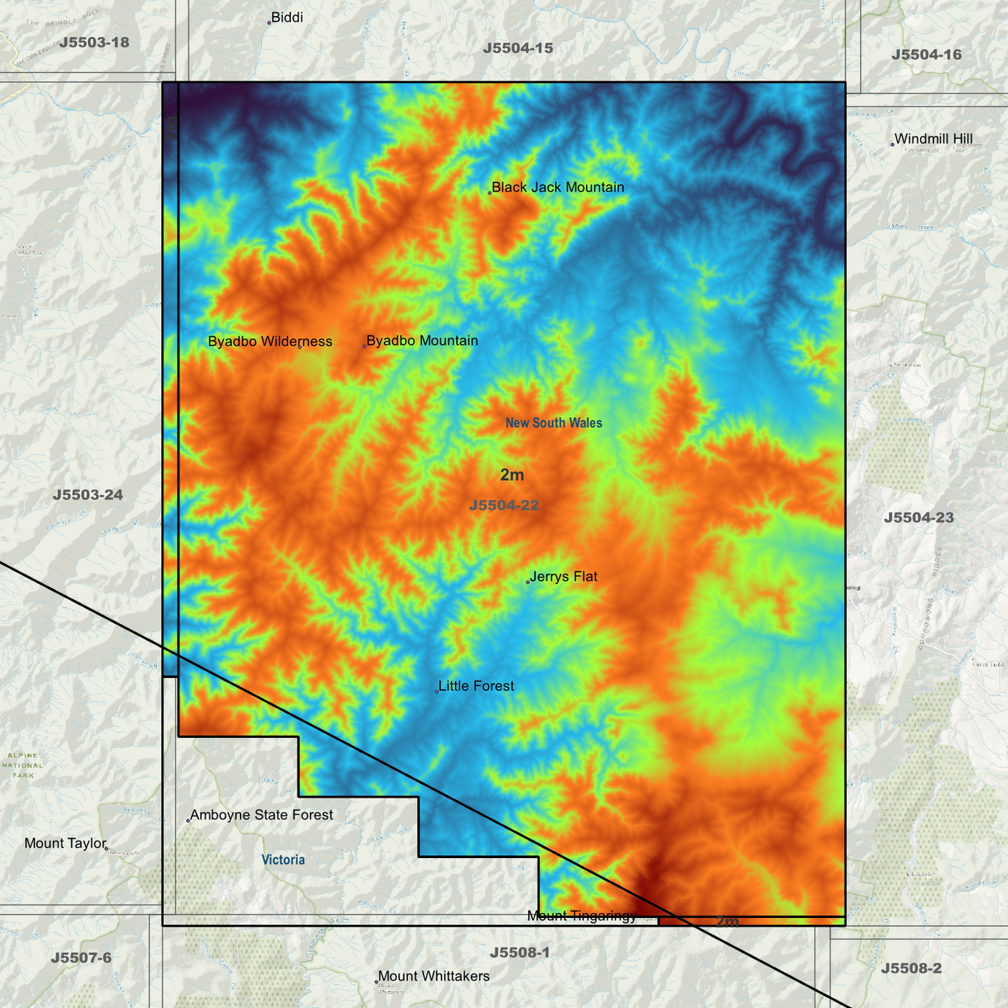 Jerrys Flat 2m Digital Elevation Models (J5504-22)